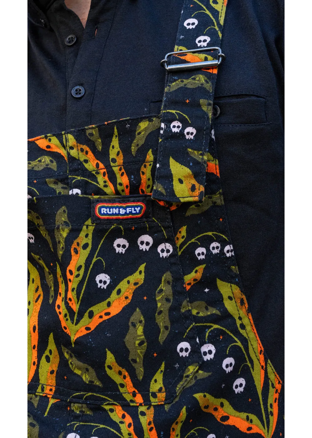 Run & Fly Poison and Plants Dungarees Black