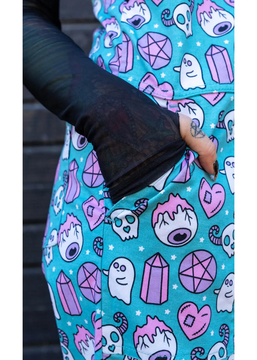 Run & Fly Pretty Spooky Dungarees Blue