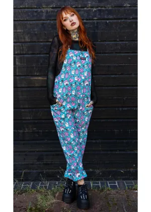 Run & Fly Pretty Spooky Dungarees Blue