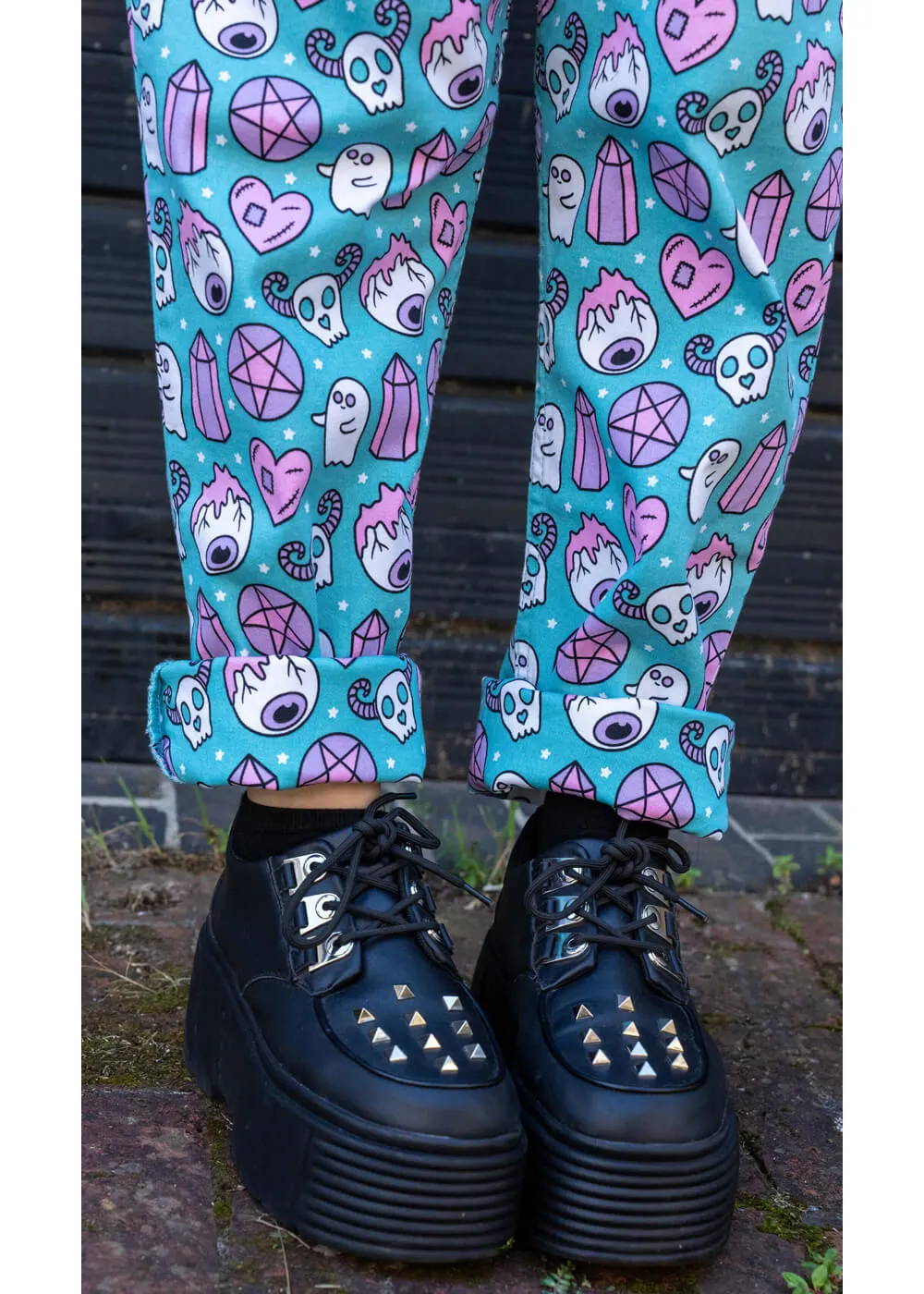 Run & Fly Pretty Spooky Dungarees Blue