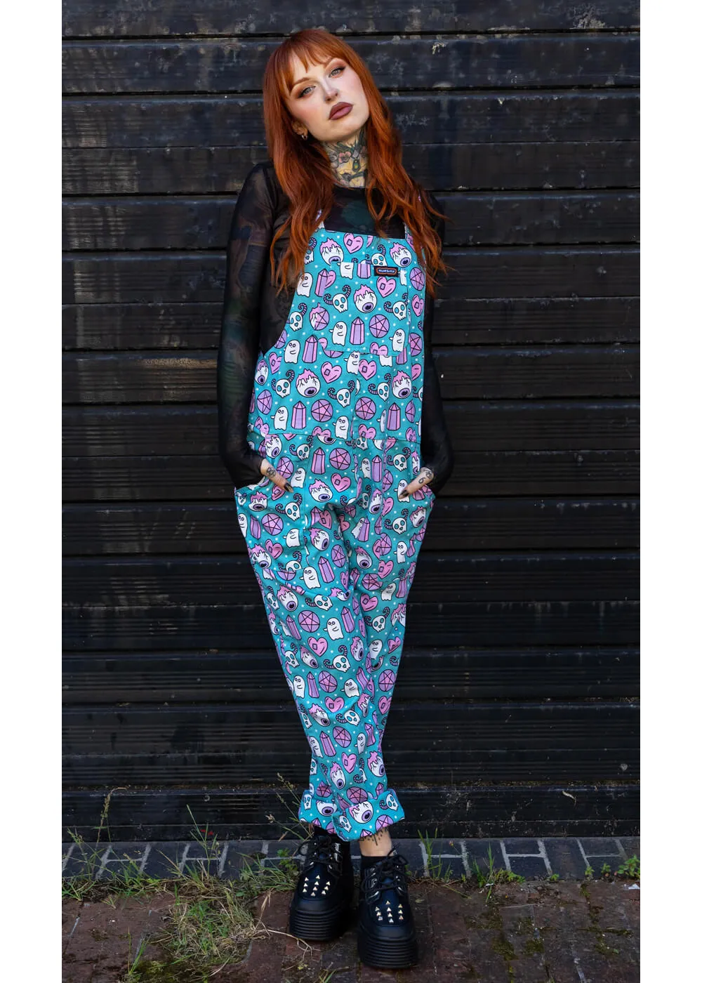 Run & Fly Pretty Spooky Dungarees Blue