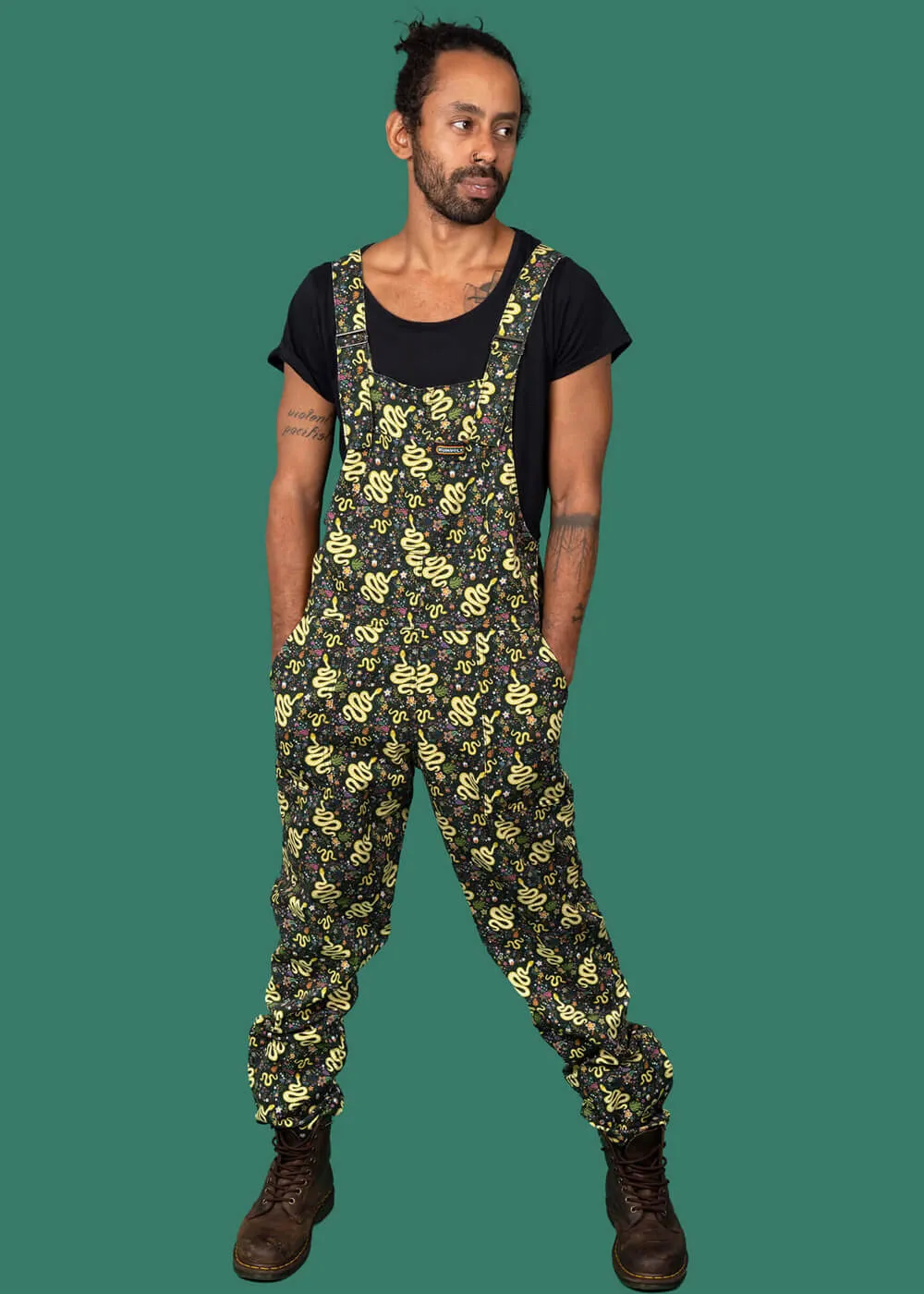 Run & Fly Serpent Dungarees Black
