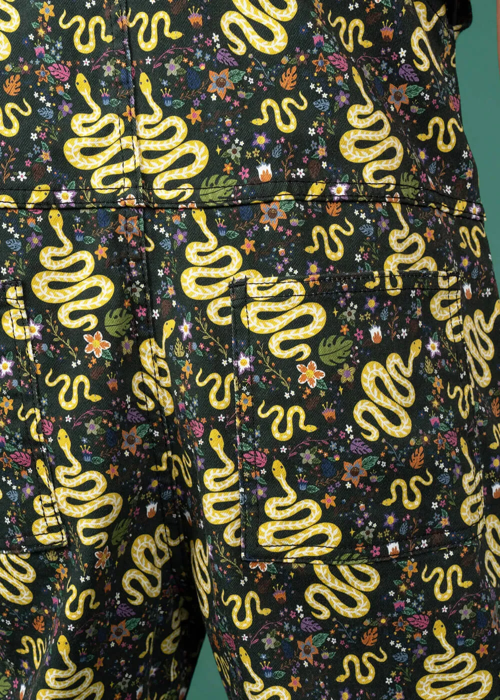 Run & Fly Serpent Dungarees Black