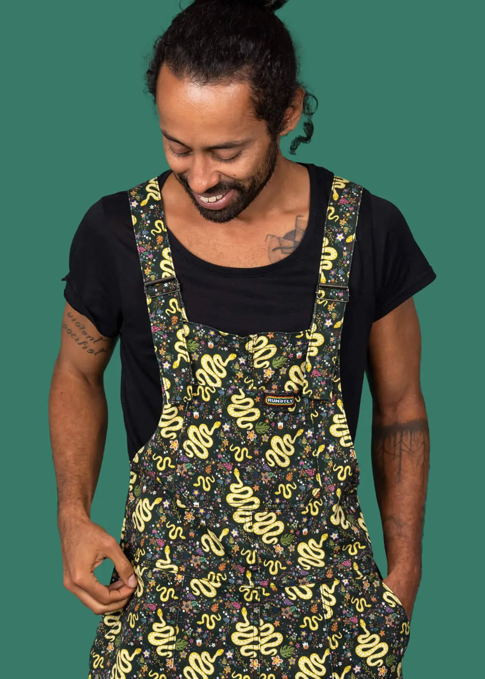 Run & Fly Serpent Dungarees Black