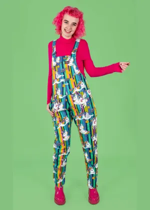 Run & Fly Unicorn Stripe 70's Dungarees Multi