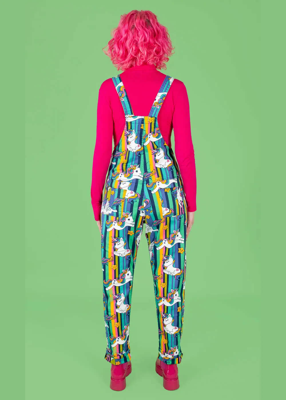 Run & Fly Unicorn Stripe 70's Dungarees Multi