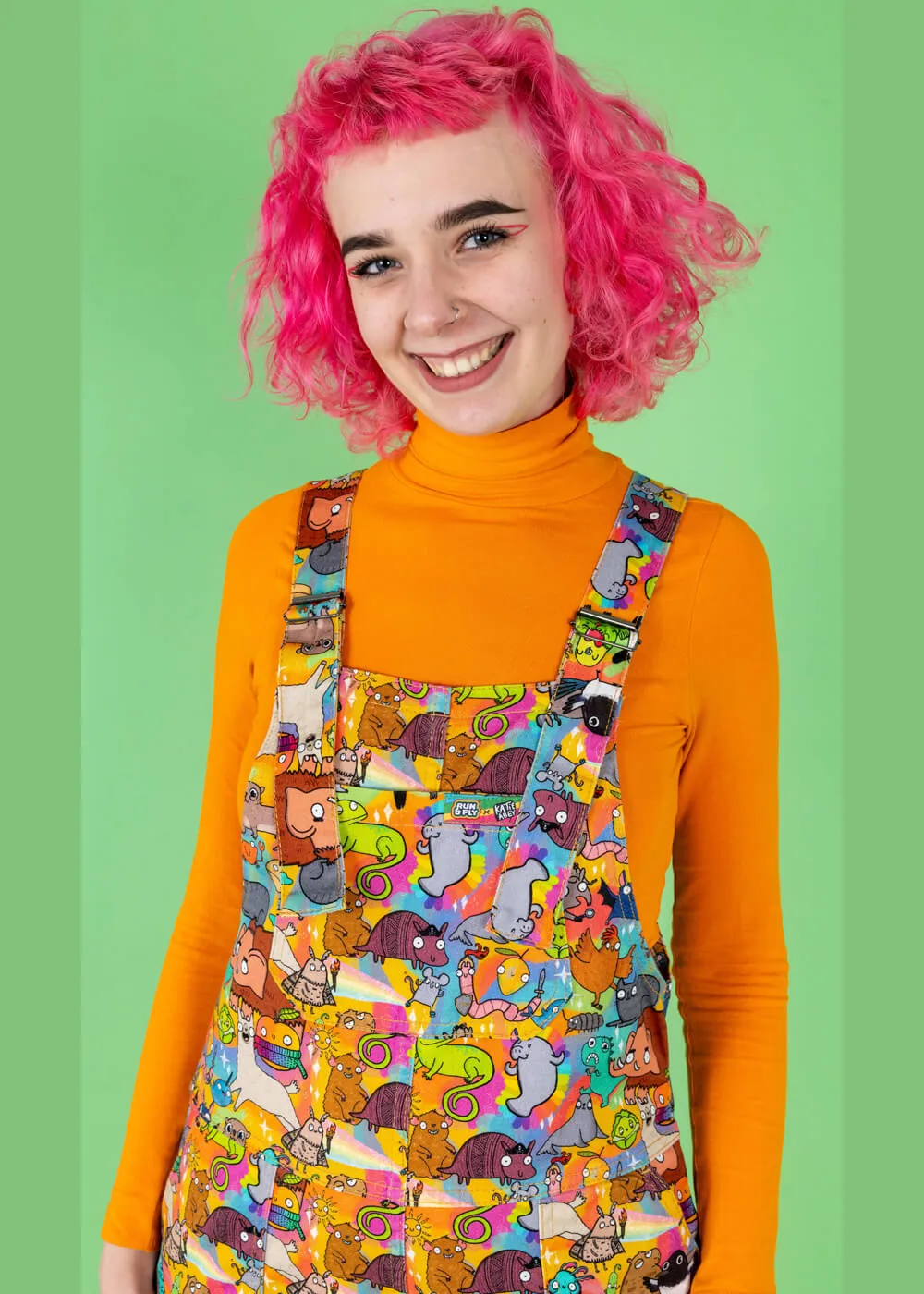 Run & Fly Weird & Wonderful 70's Dungarees Multi