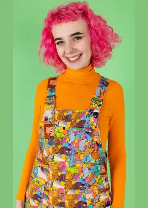 Run & Fly Weird & Wonderful 70's Dungarees Multi