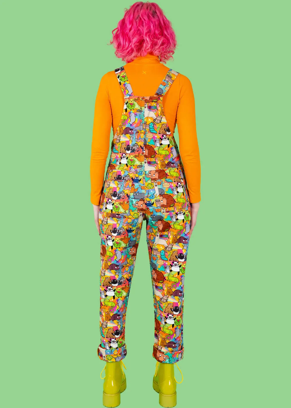 Run & Fly Weird & Wonderful 70's Dungarees Multi