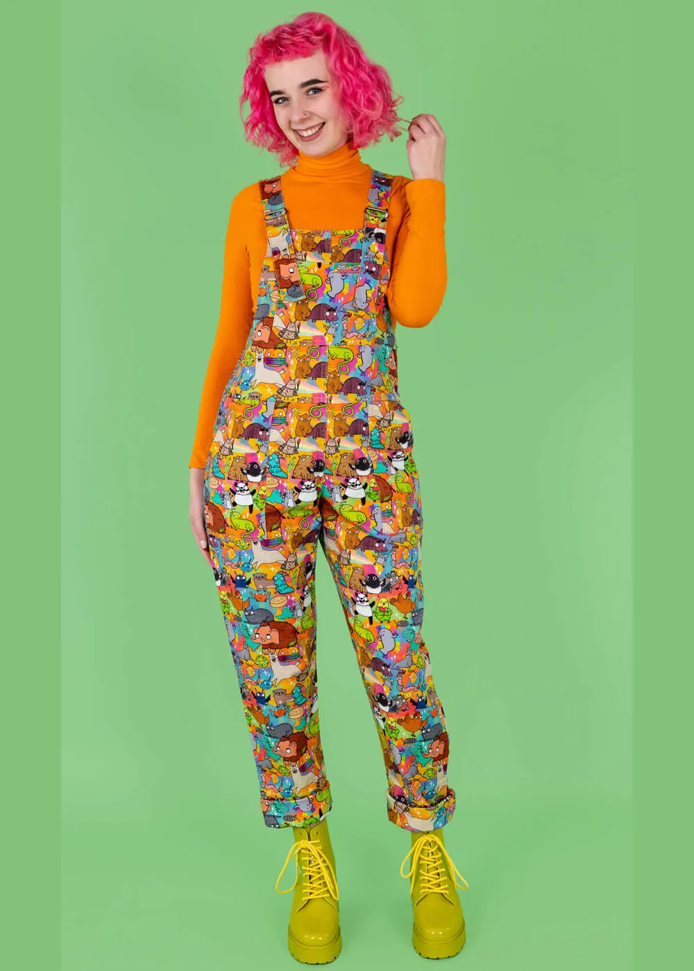 Run & Fly Weird & Wonderful 70's Dungarees Multi