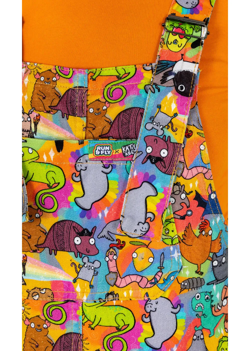 Run & Fly Weird & Wonderful 70's Dungarees Multi
