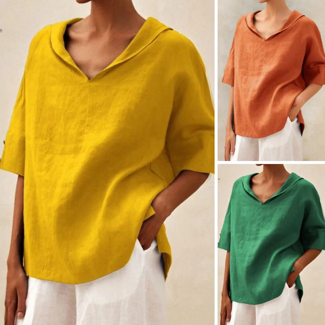 Sadie | Casual V-Neck Mid Sleeve Blouse