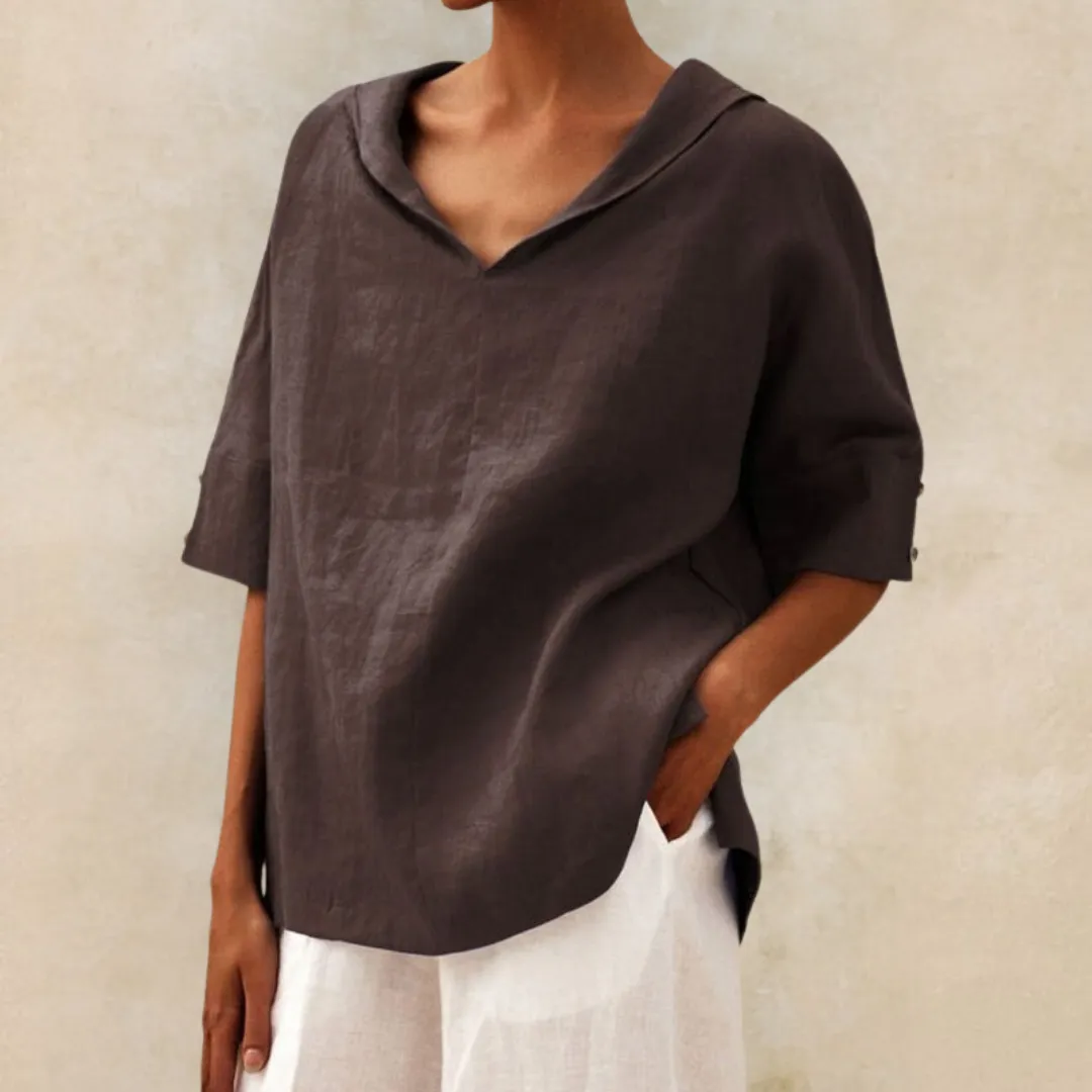 Sadie | Casual V-Neck Mid Sleeve Blouse