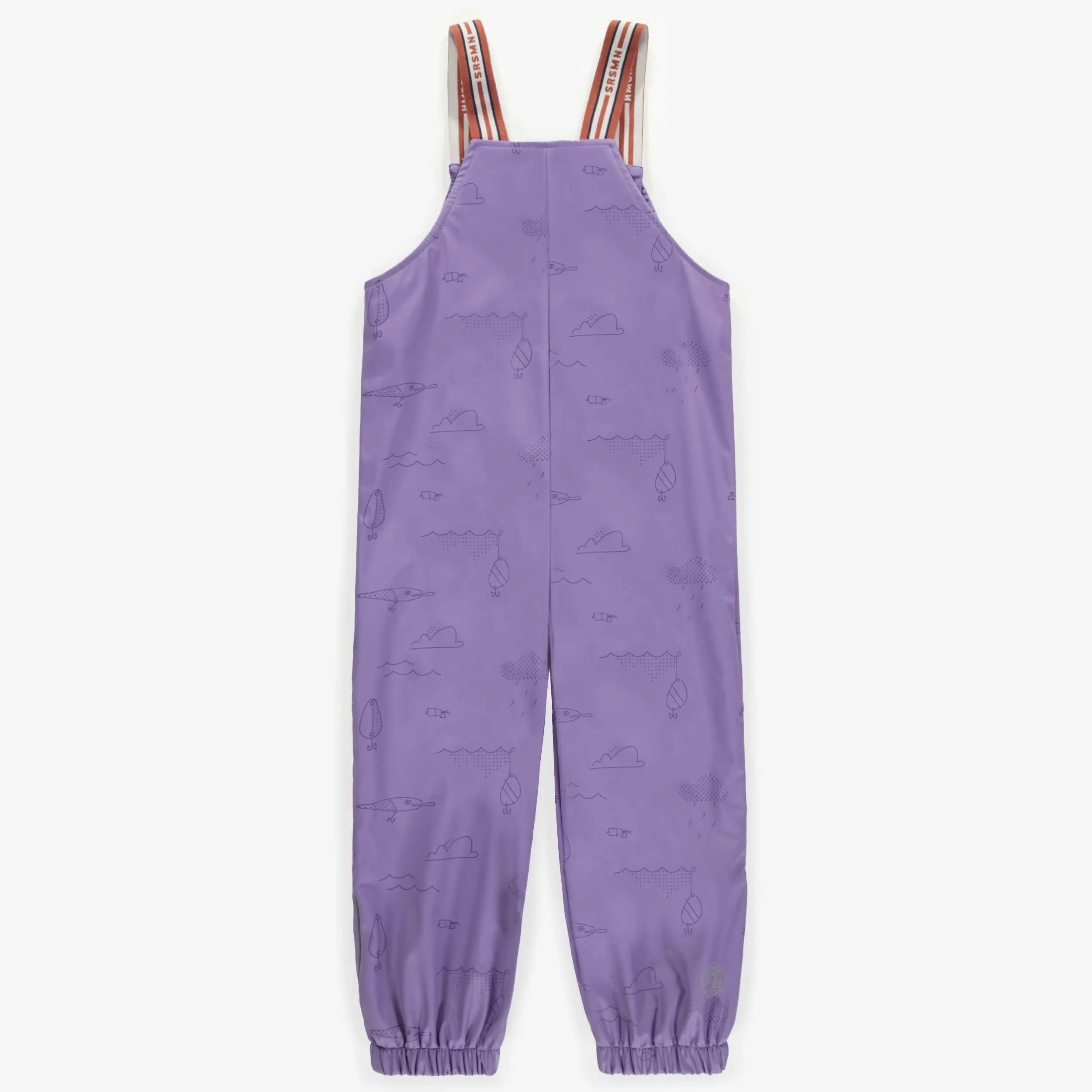 Salopette de pluie mauve en polyuréthane, enfant || Purple polyurethane rain overalls, child