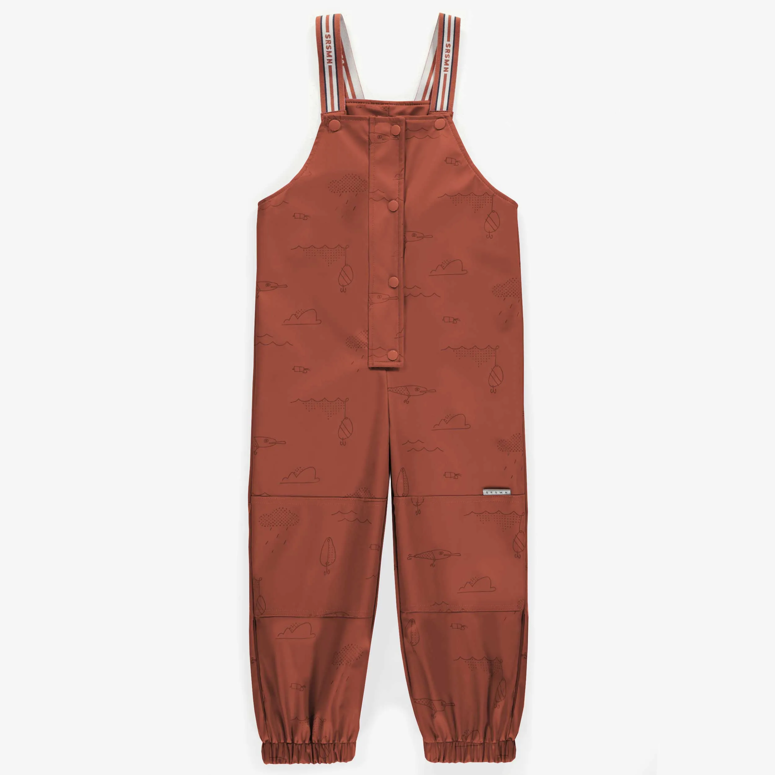 Salopette de pluie rouille en polyuréthane, enfant || Rust rain overalls in polyurethane, child