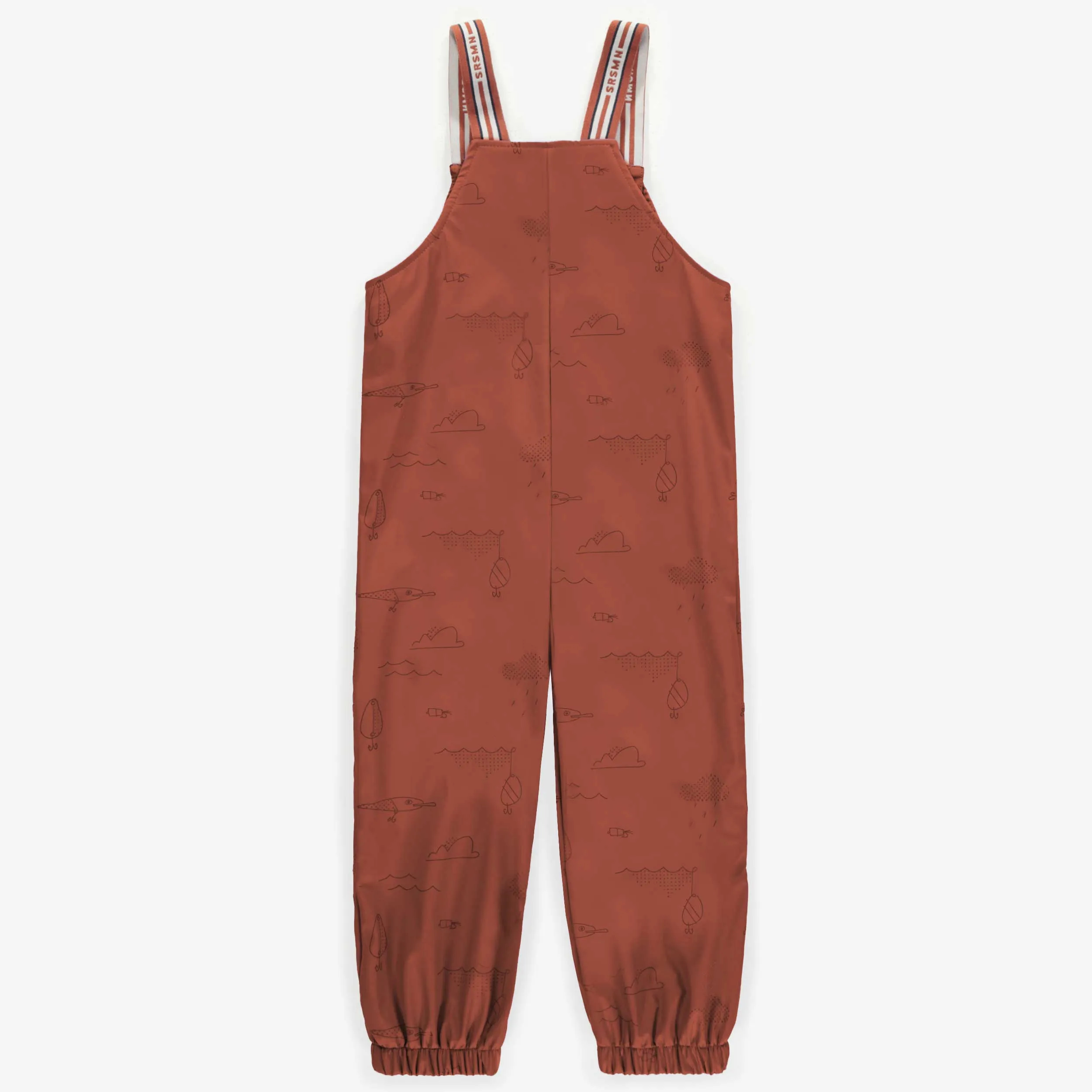 Salopette de pluie rouille en polyuréthane, enfant || Rust rain overalls in polyurethane, child