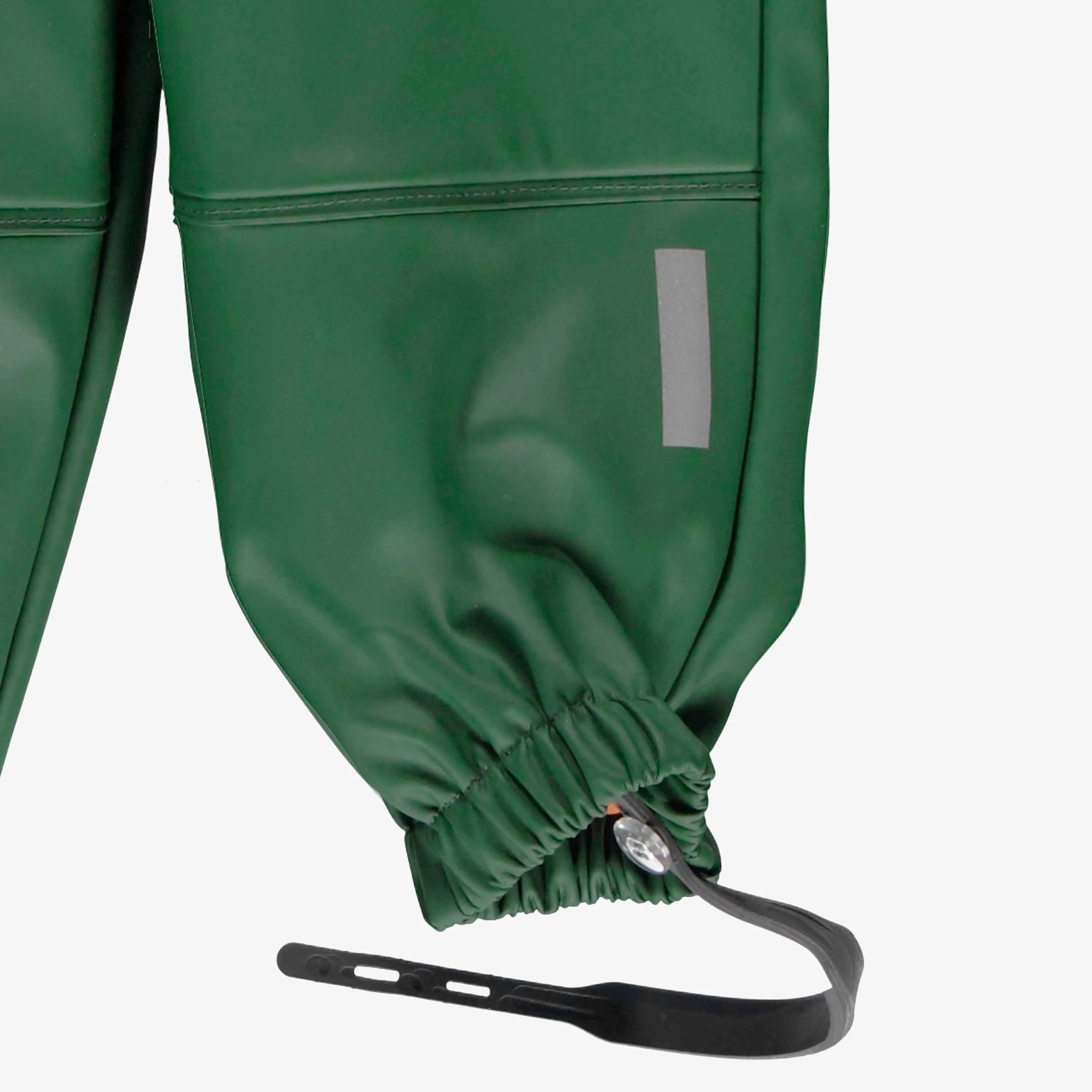 Salopette de pluie verte en polyuréthane, bébé || Green polyurethane rain overalls, baby