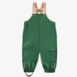 Salopette de pluie verte en polyuréthane, bébé || Green polyurethane rain overalls, baby