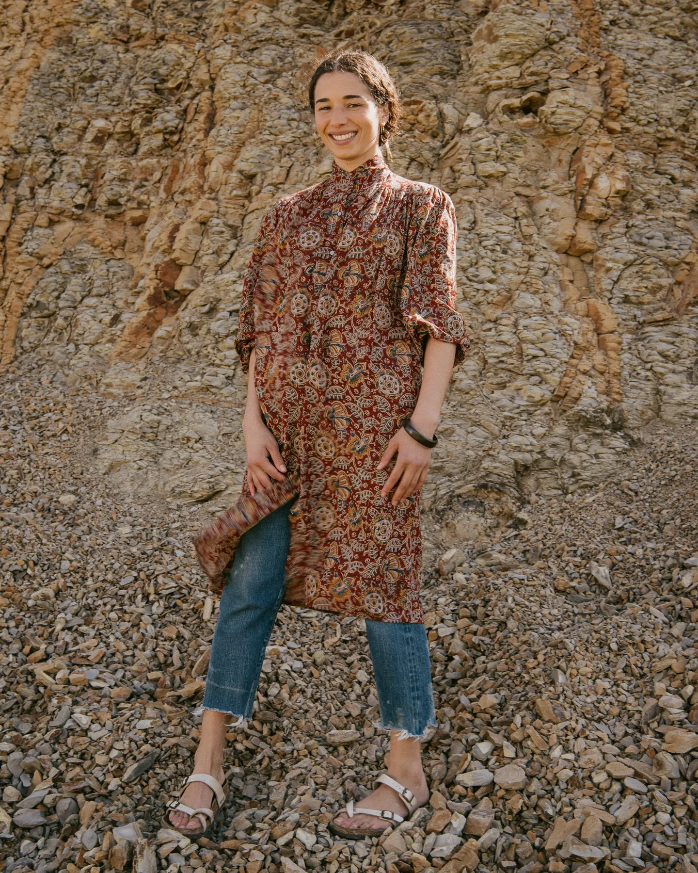 Samira Tunic Dress in Red Floral