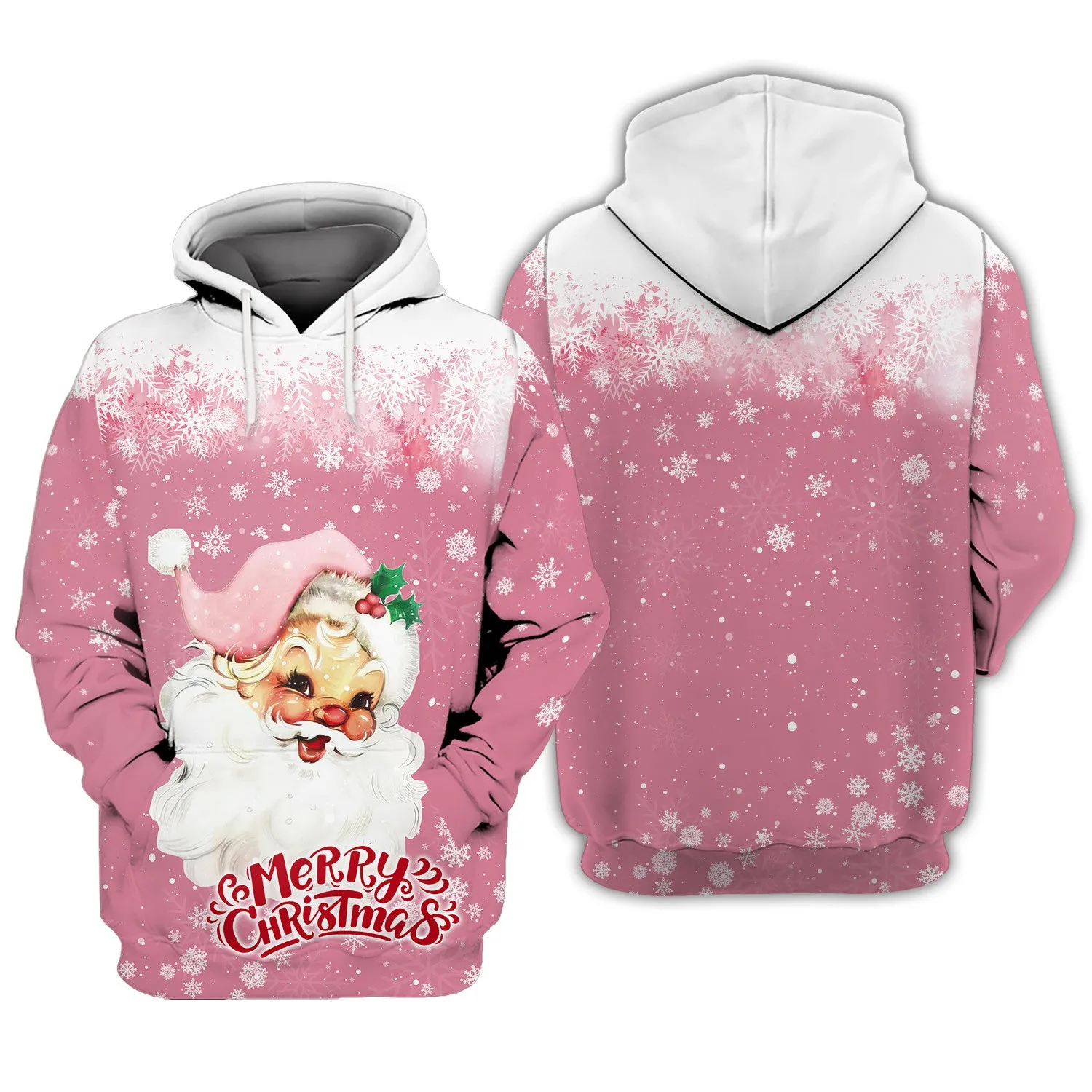 Santa Claus Christmas 3D Printed Unisex Merry Christmas Hoodie T Shirt