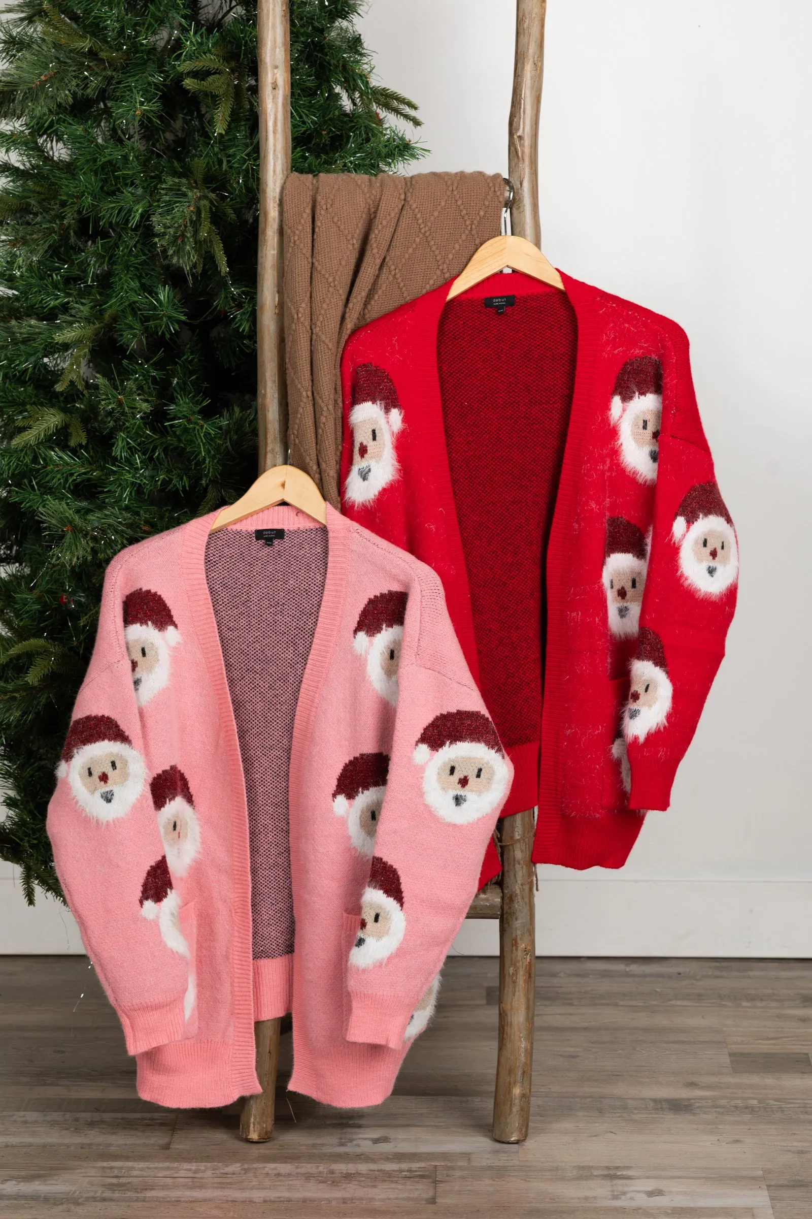 Santa Intarsia Open Knit Cardigan