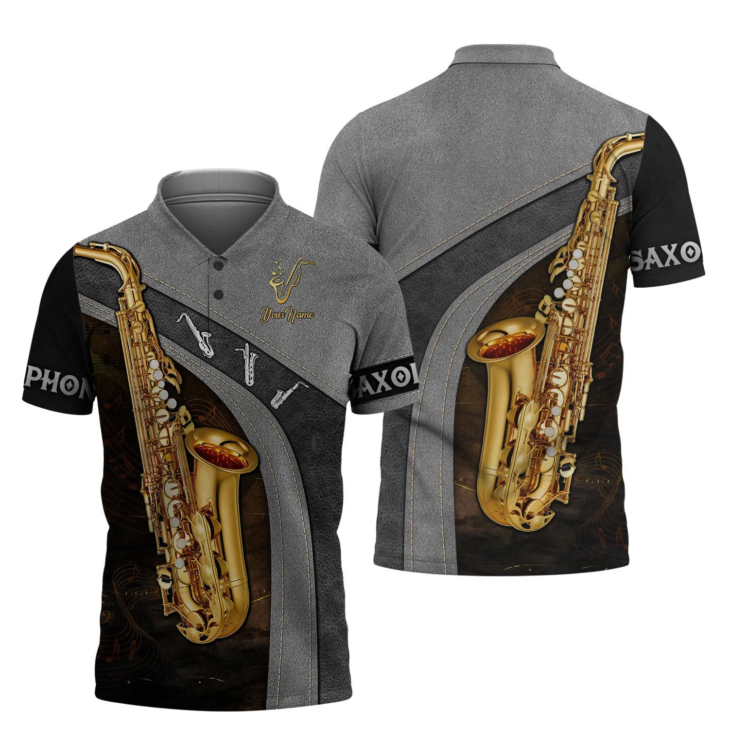 Saxophone Jazz Personalized Name 3D Zipper Hoodie, Saxophone 3D Hoodie Tshirt