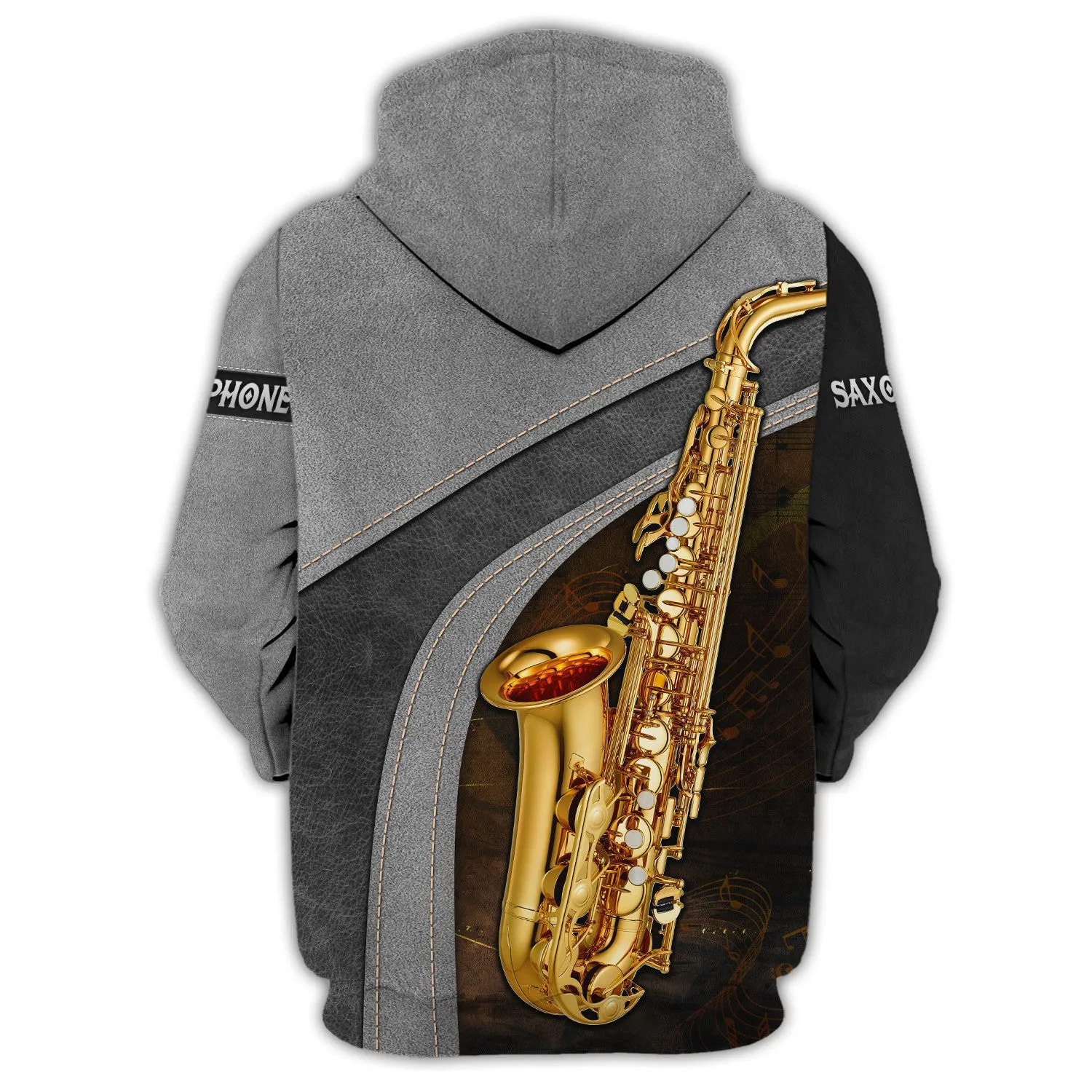 Saxophone Jazz Personalized Name 3D Zipper Hoodie, Saxophone 3D Hoodie Tshirt