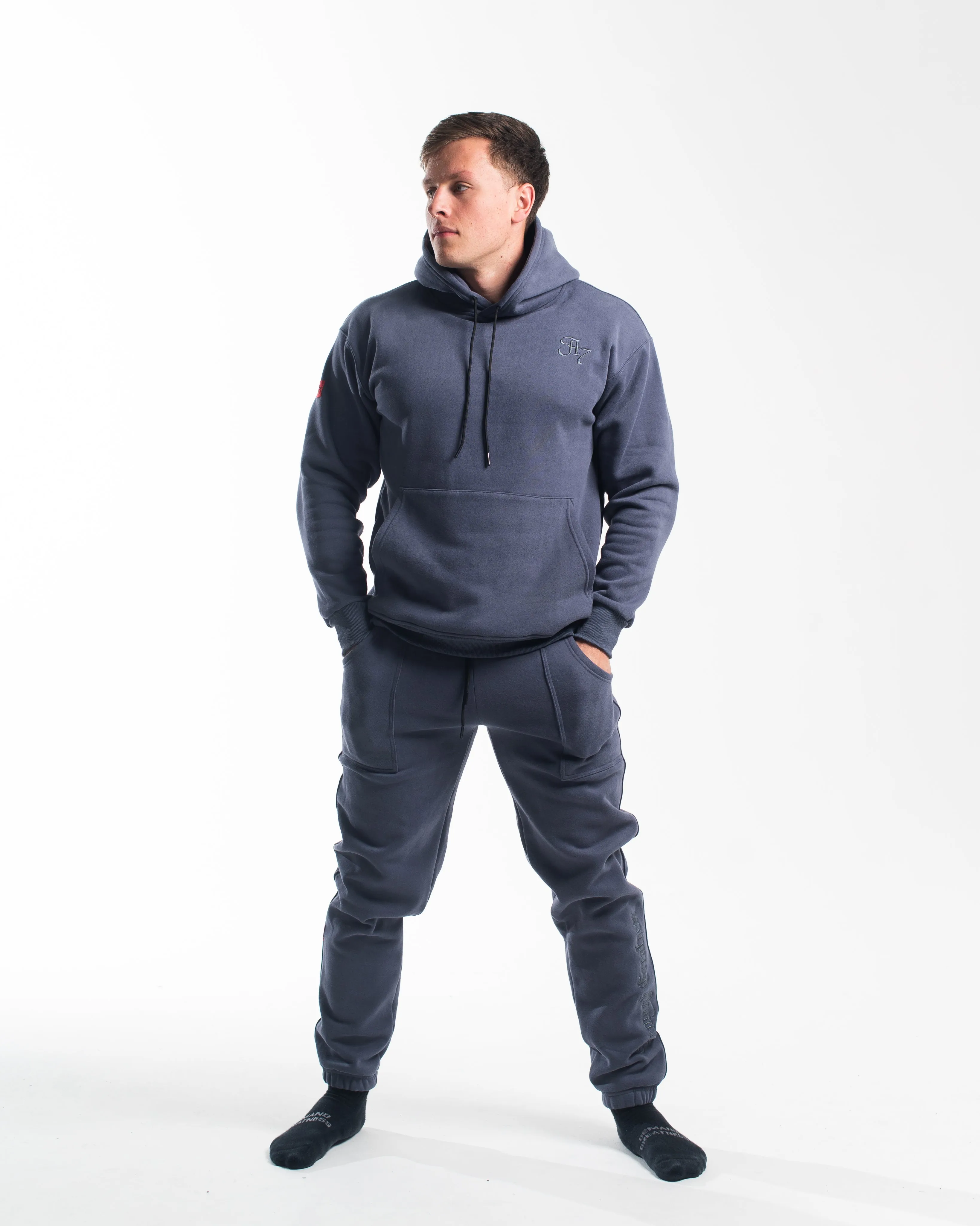 Script Hoodie - Foggy Navy
