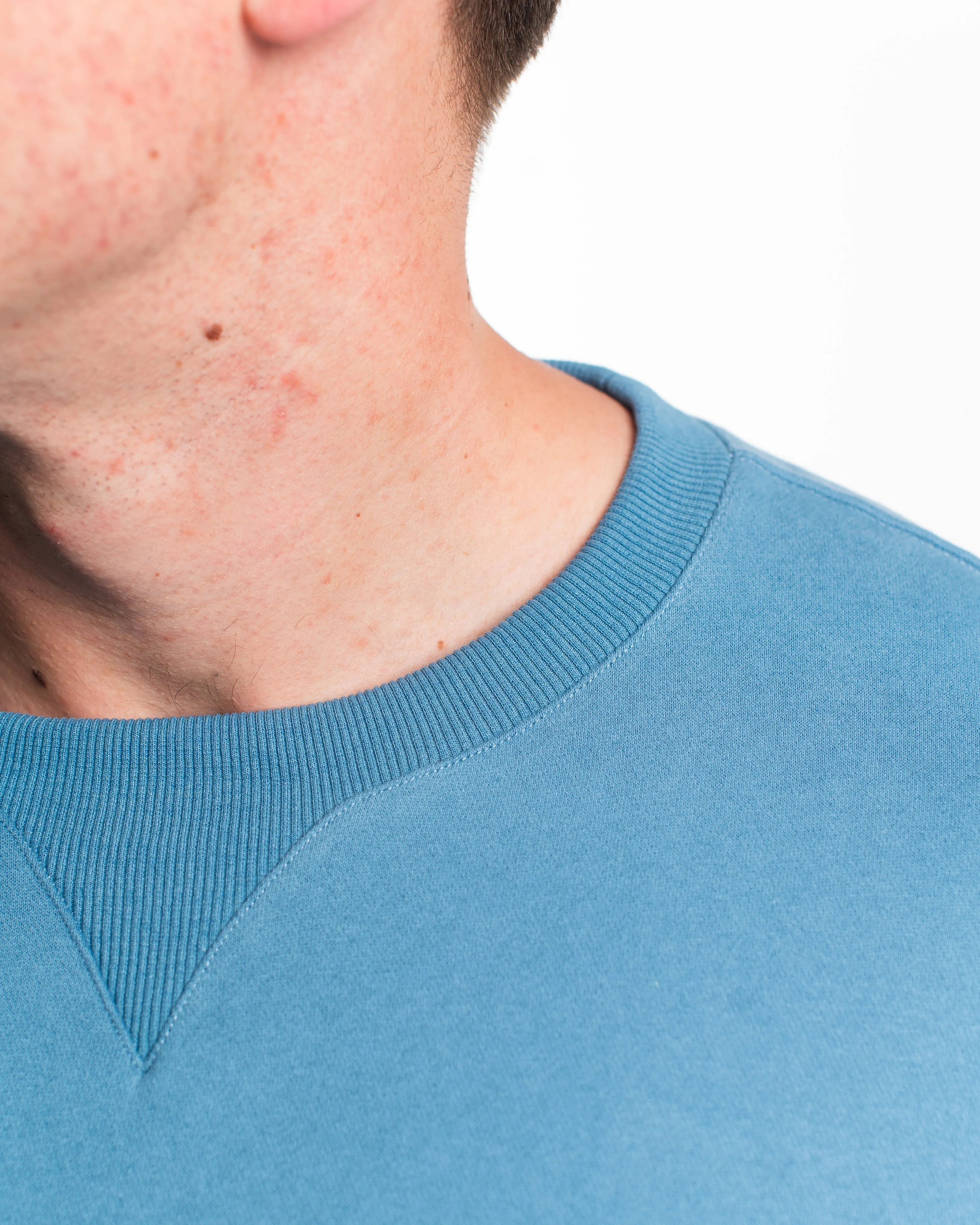 Script Oversized Non Bar Grip Crew - Slate Blue