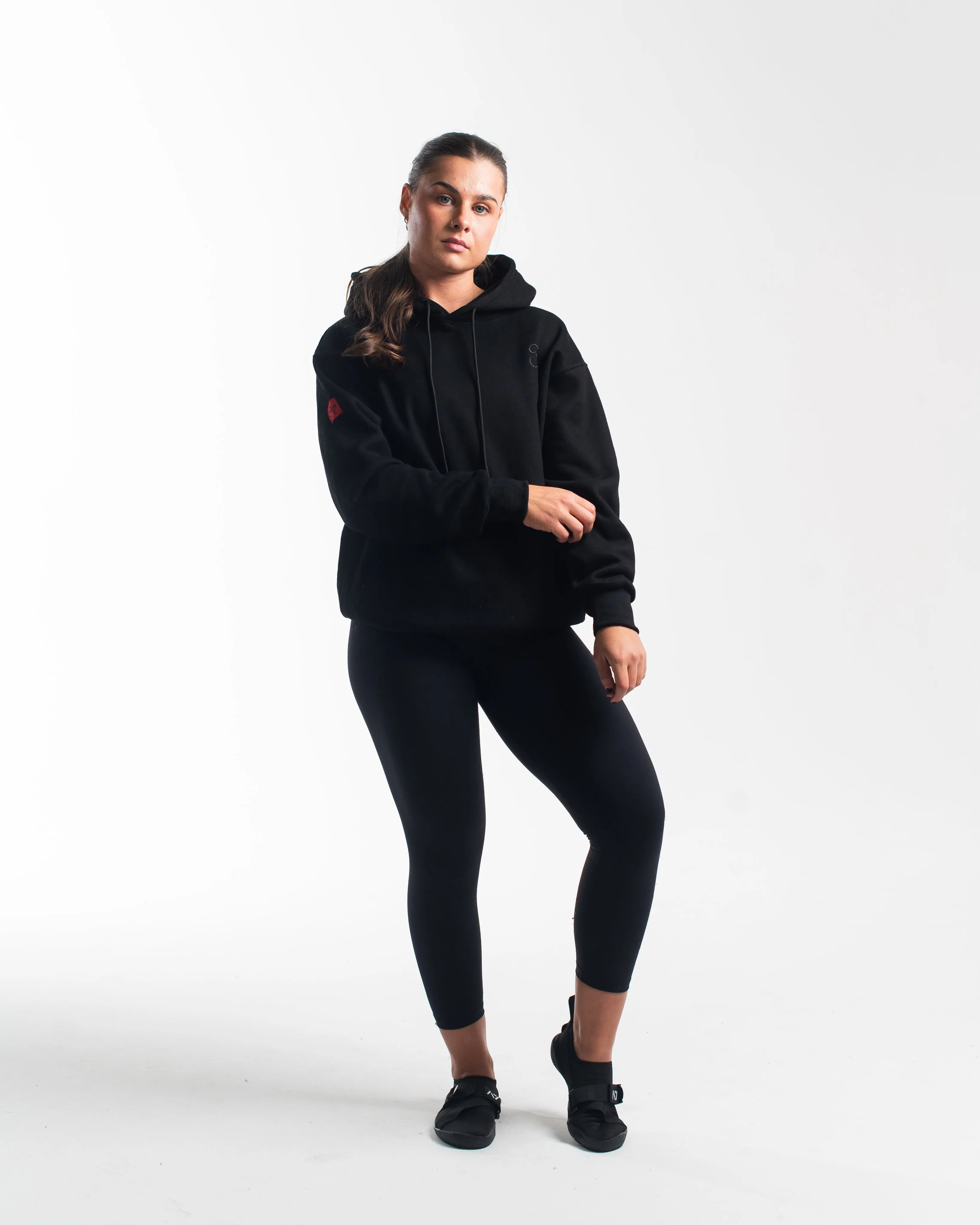 Script Oversized Non Bar Grip Hoodie - Stealth