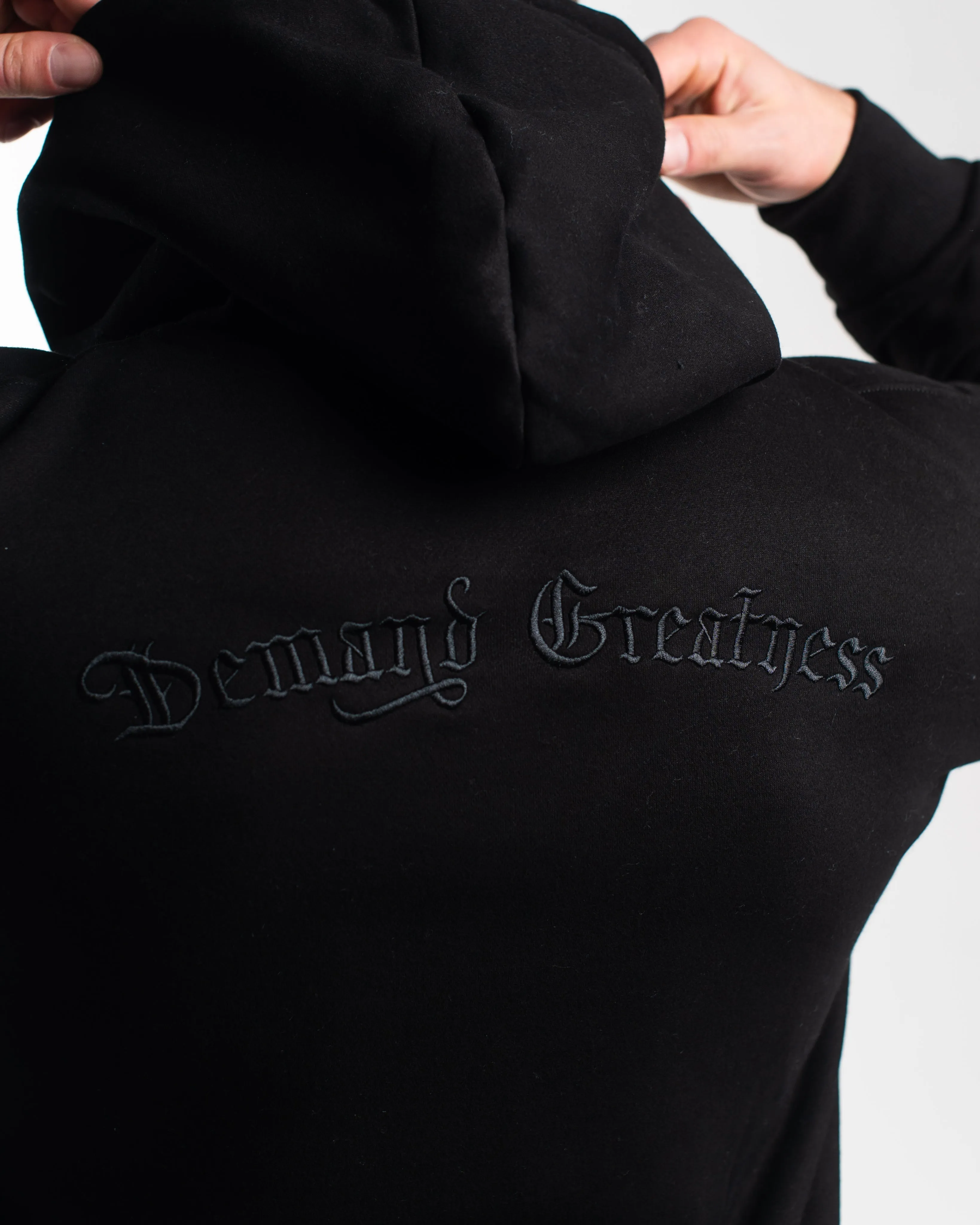Script Oversized Non Bar Grip Hoodie - Stealth