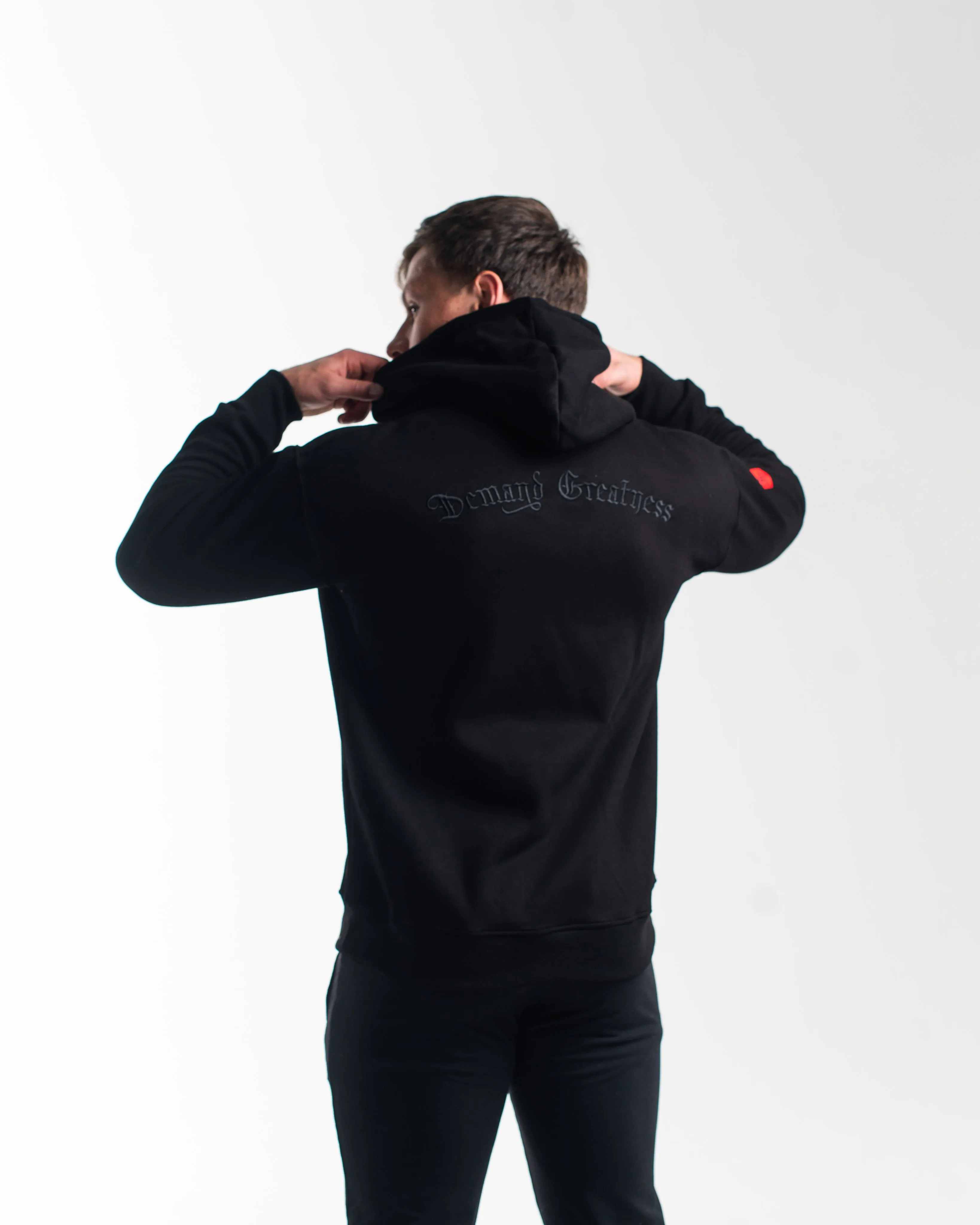 Script Oversized Non Bar Grip Hoodie - Stealth