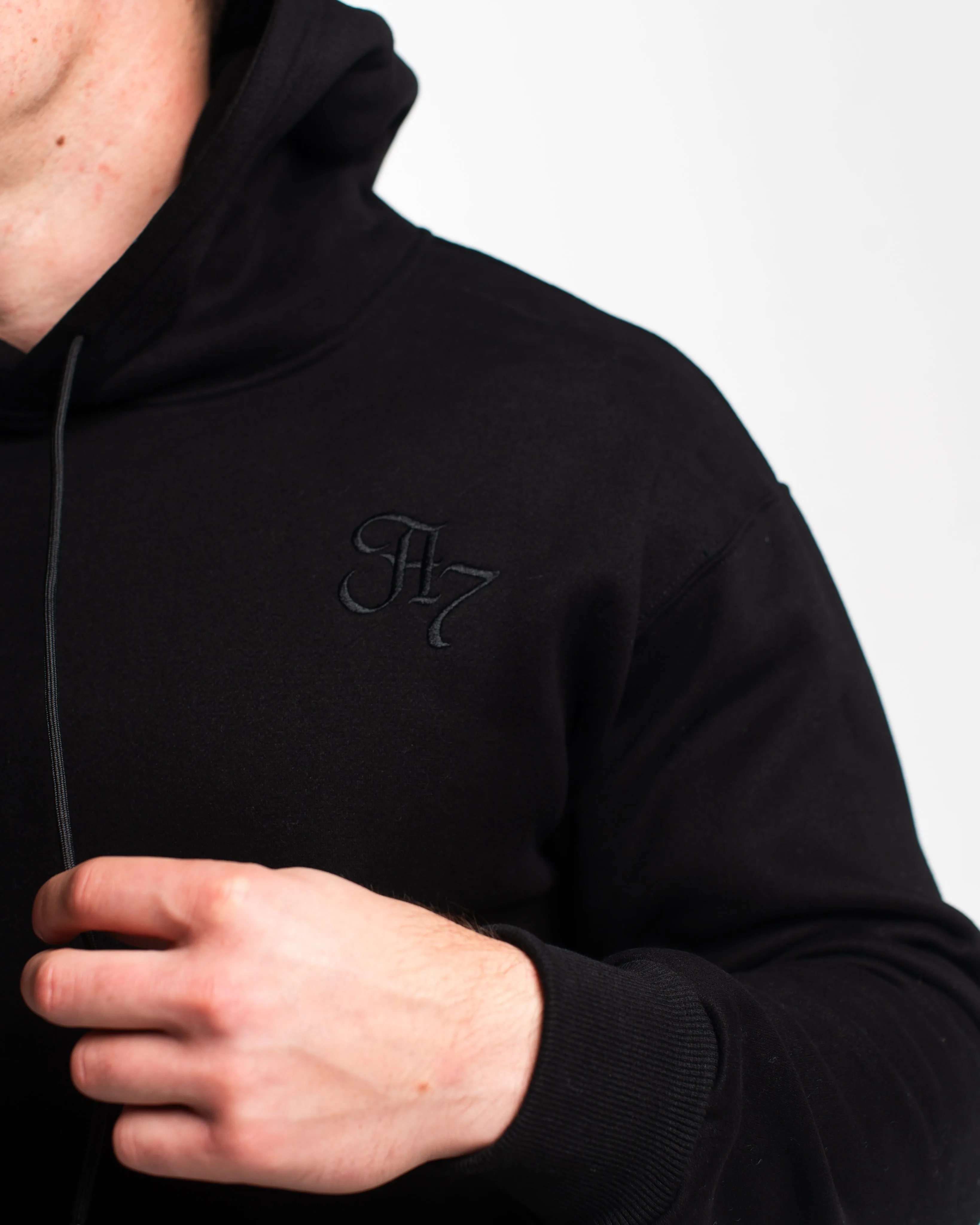 Script Oversized Non Bar Grip Hoodie - Stealth