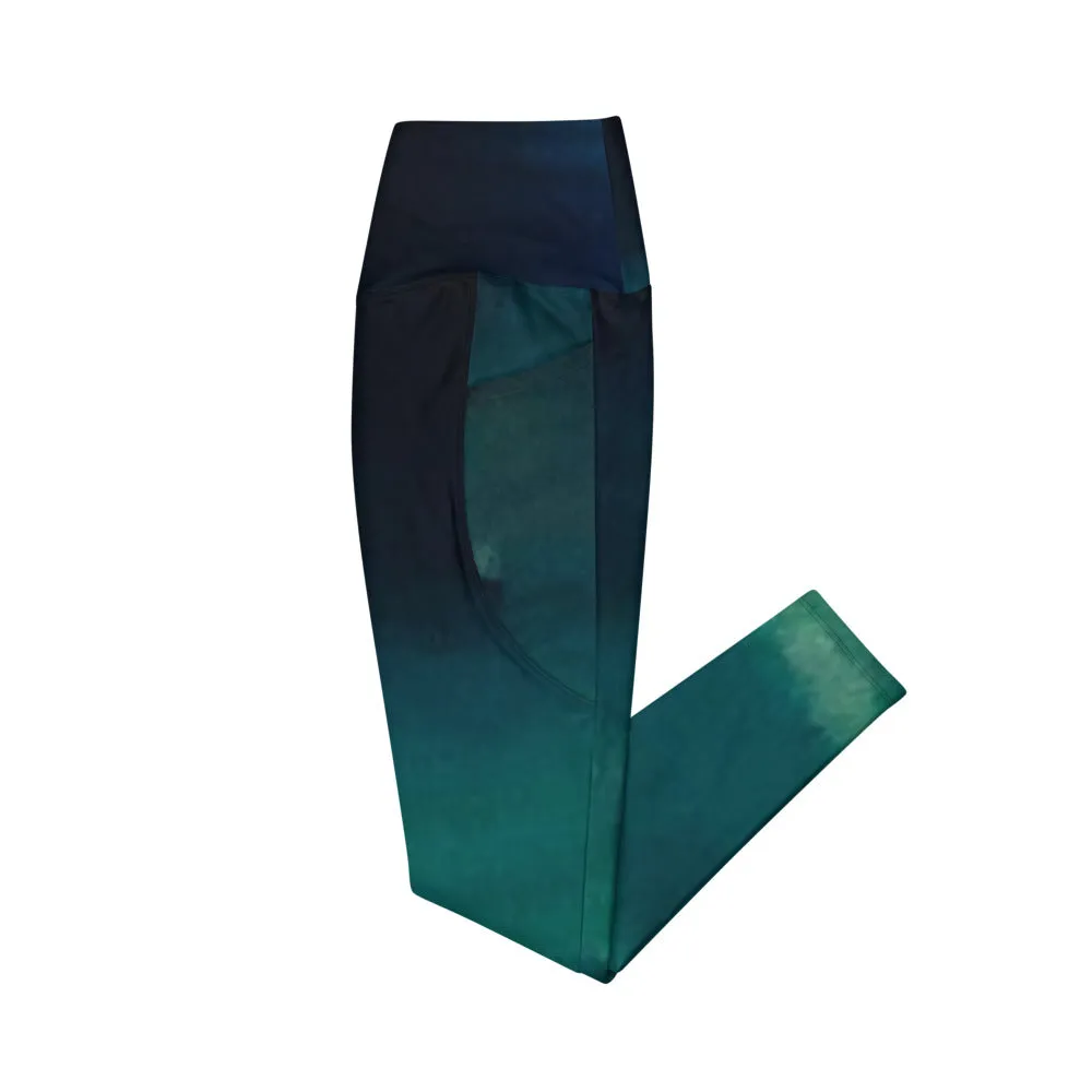 Sea Green Crossover leggings with pockets