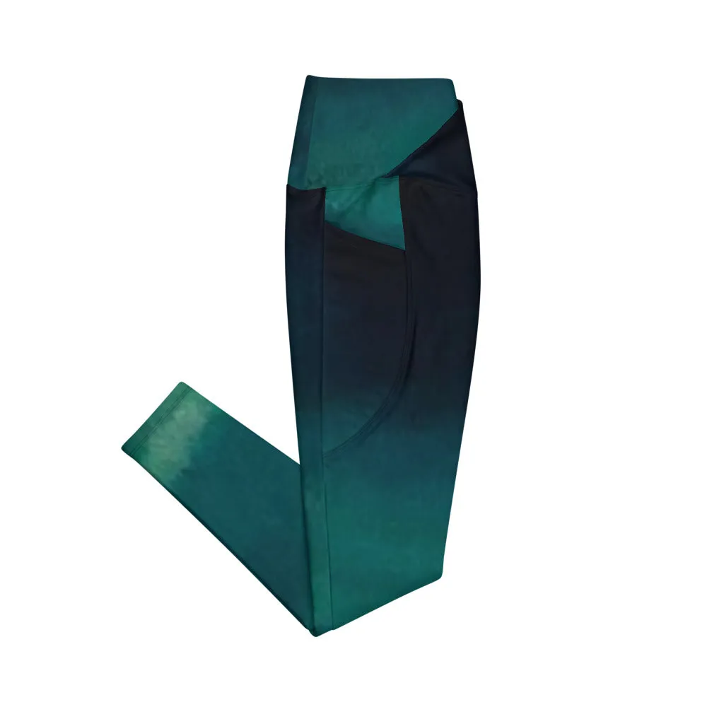 Sea Green Crossover leggings with pockets