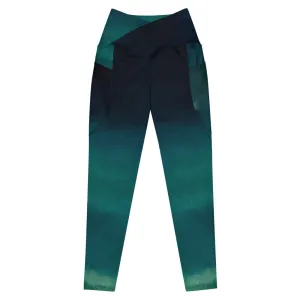 Sea Green Crossover leggings with pockets