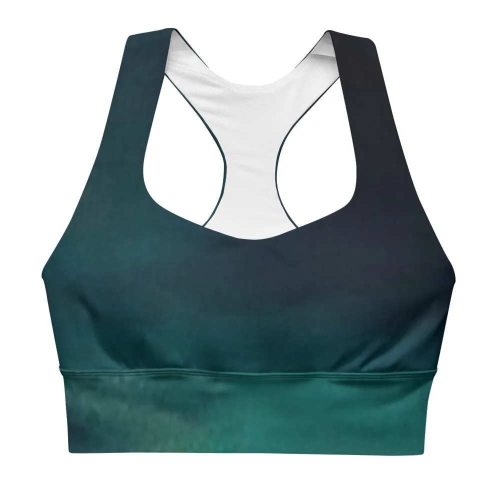 Sea Green Longline sports bra