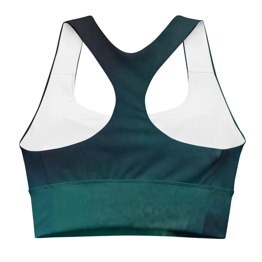 Sea Green Longline sports bra