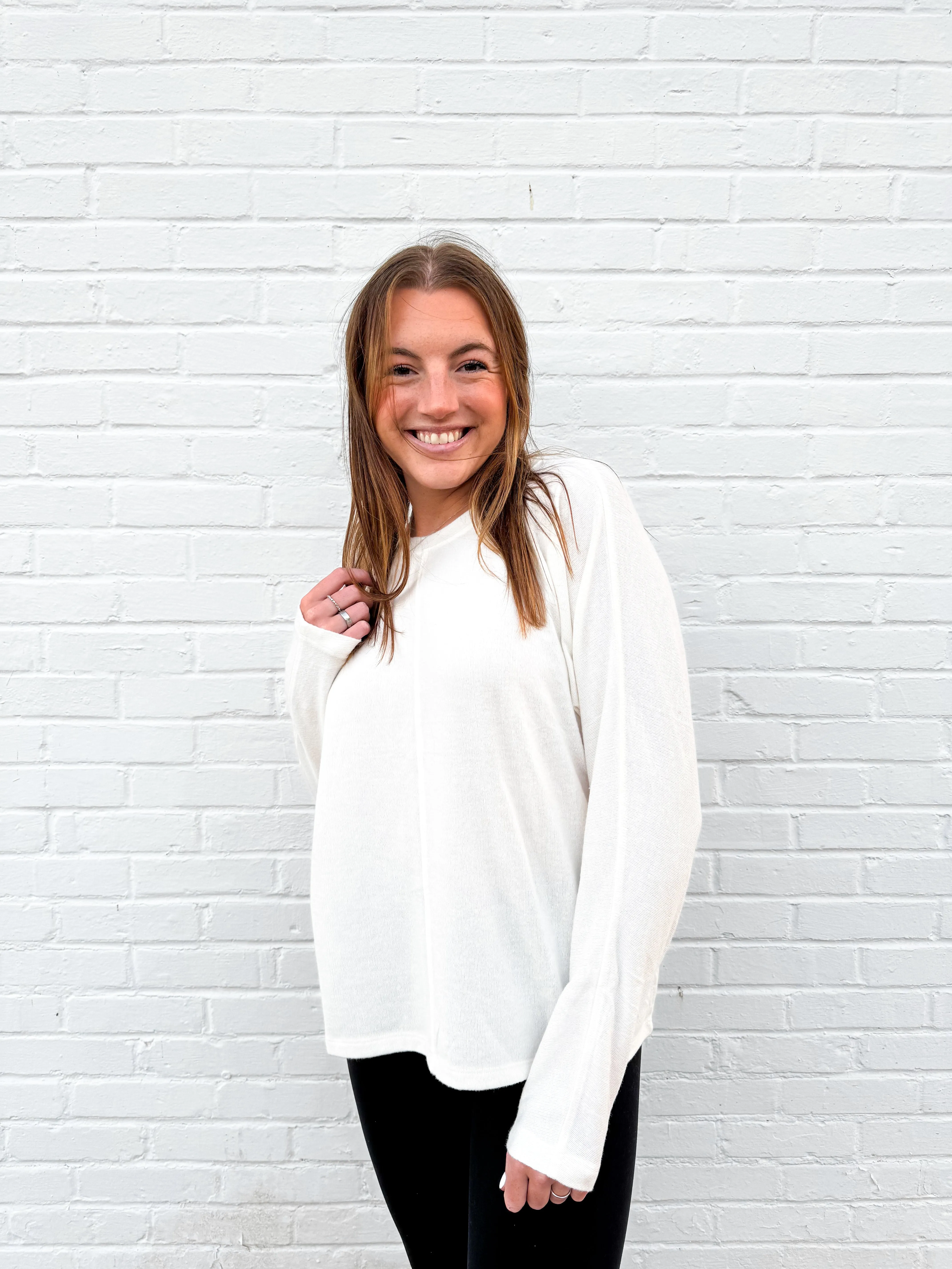 Seam Line Long-Sleeve Top