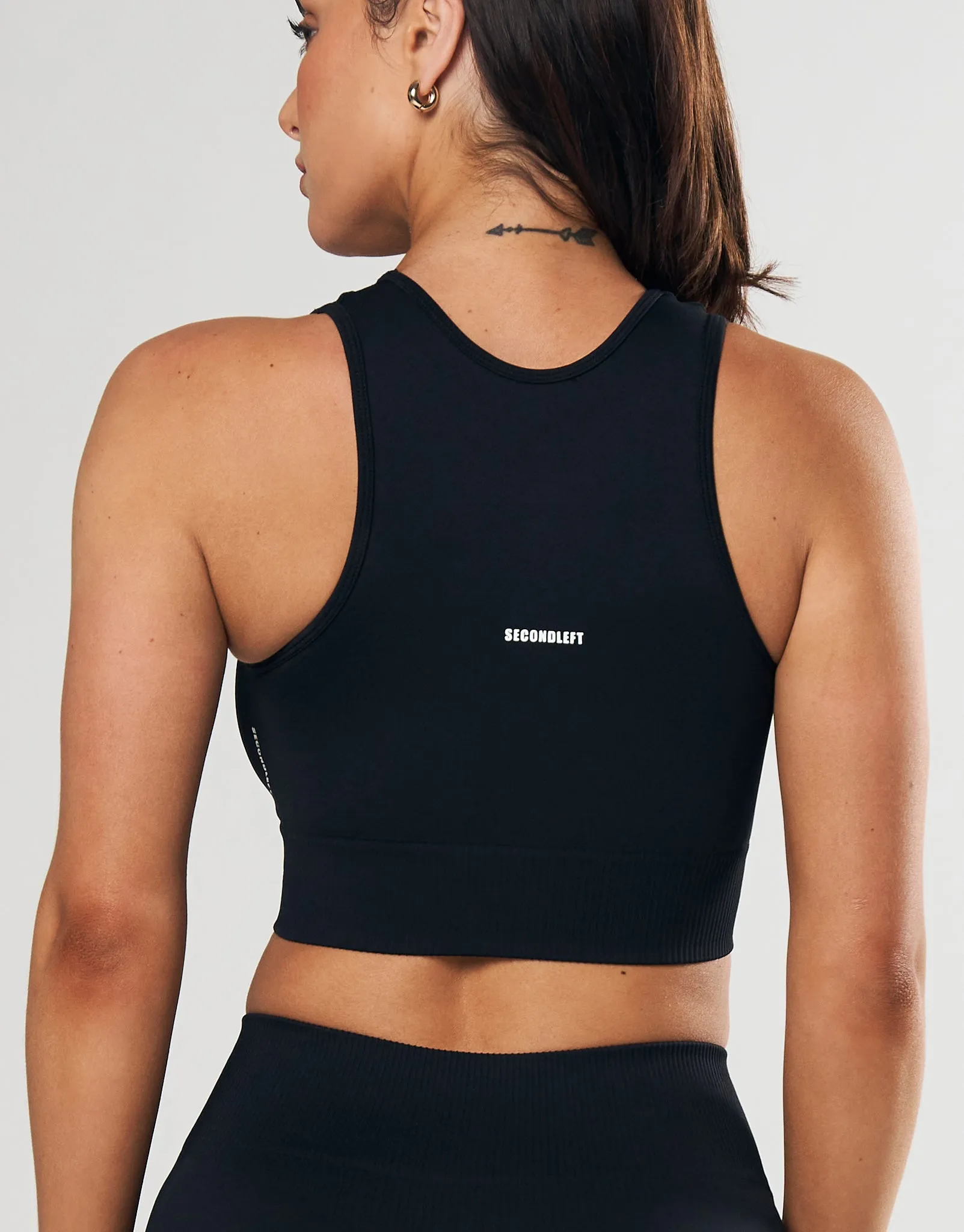 Seamless Cropped Singlet - Black