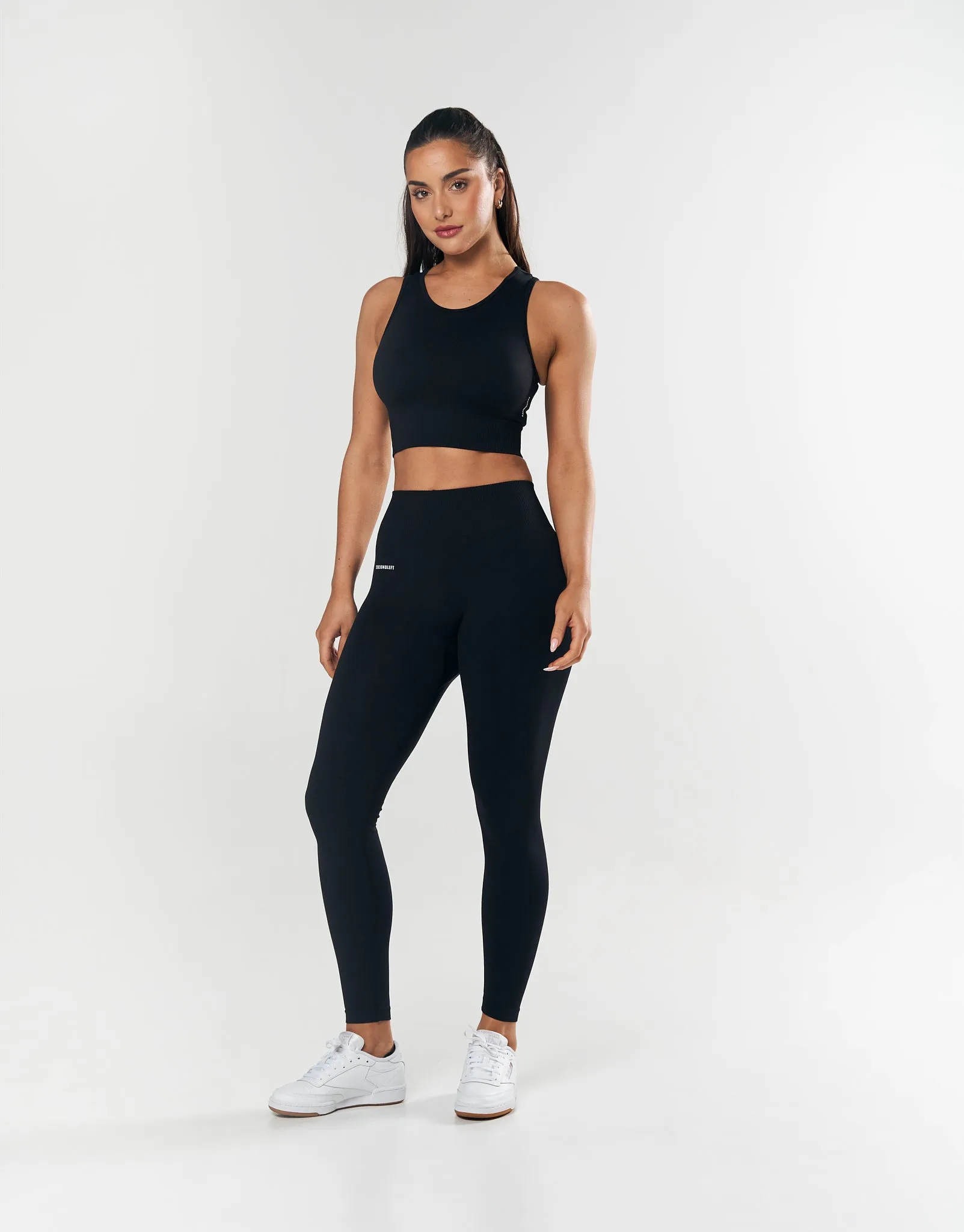 Seamless Cropped Singlet - Black