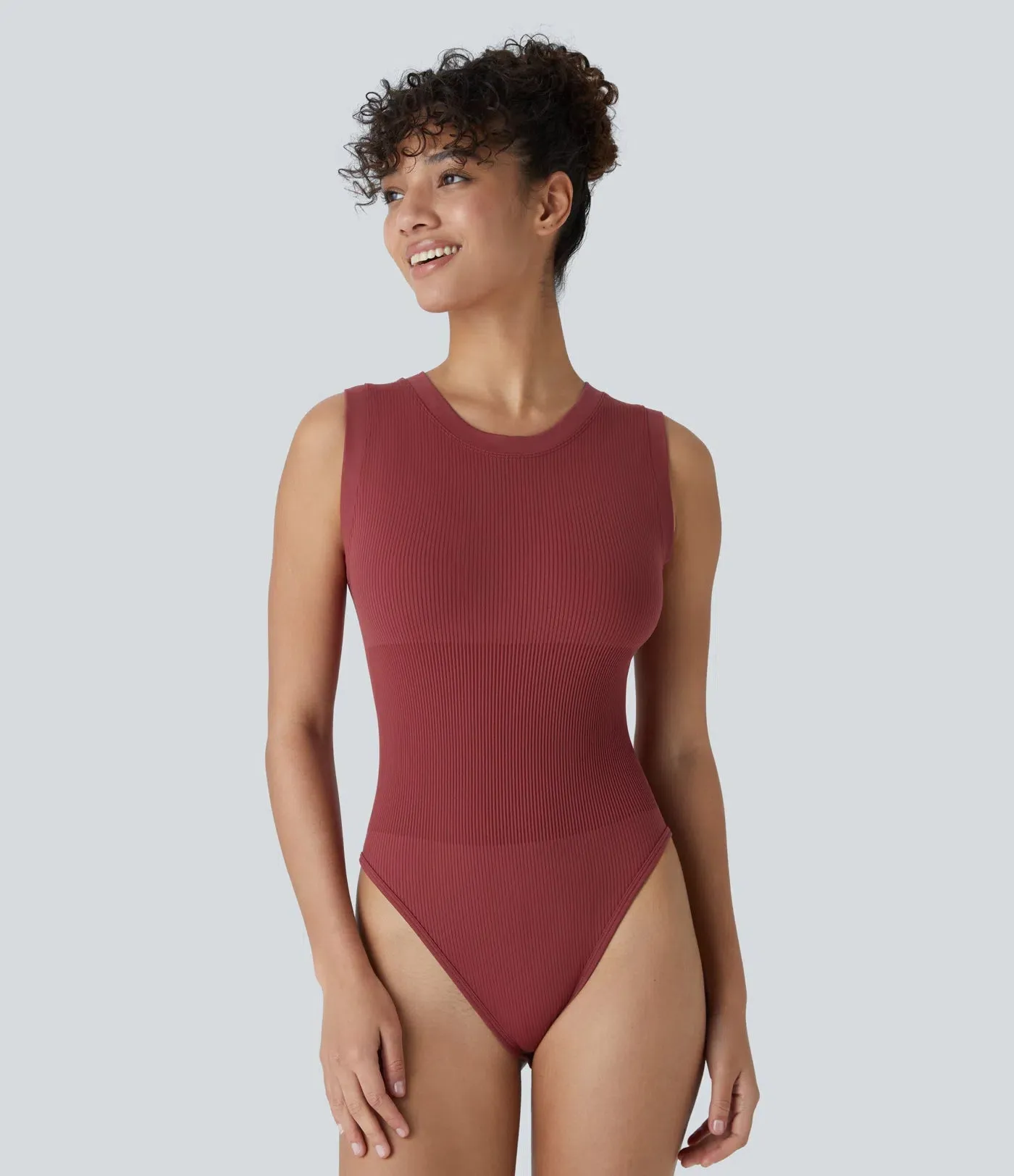 Seamless Flow Snap Button Bodysuit | Round Neck & Sleeveless