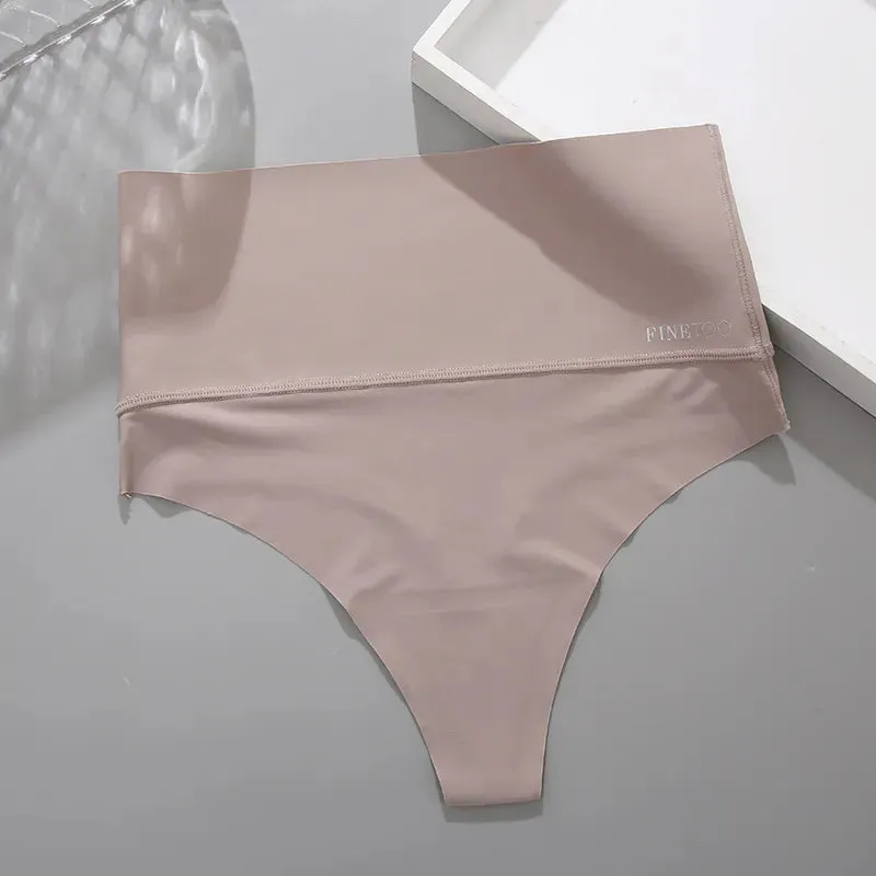 Seamless High Waist Women's Thong Underwear - Body Shaping, Breathable, Plus Size S-XL