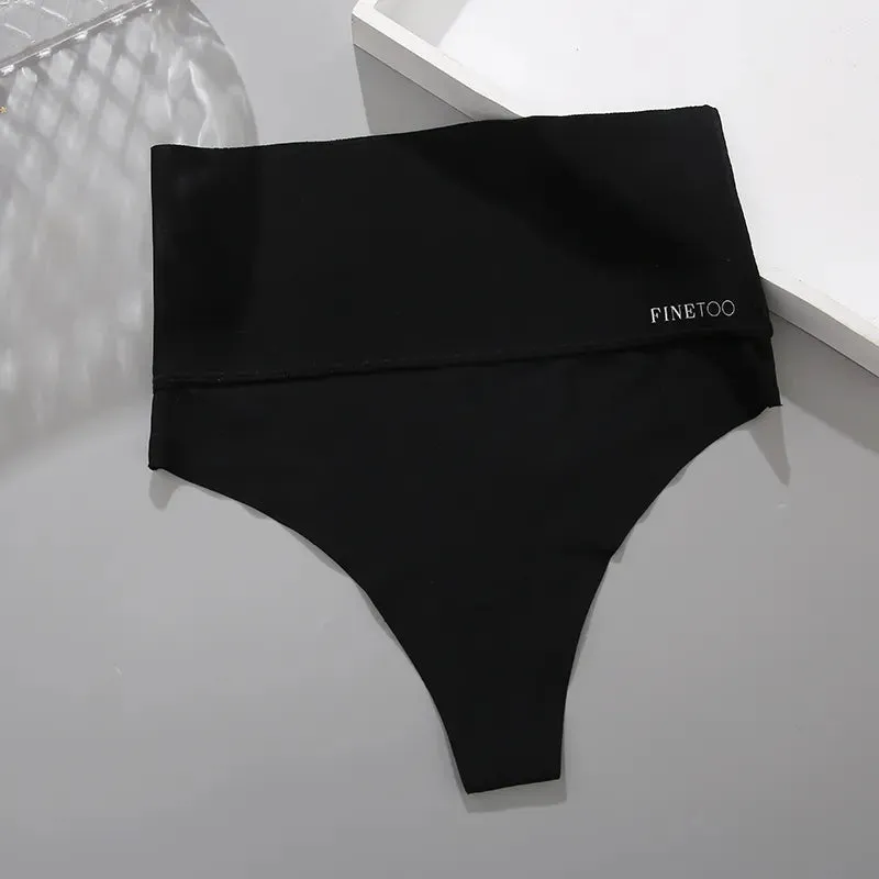 Seamless High Waist Women's Thong Underwear - Body Shaping, Breathable, Plus Size S-XL