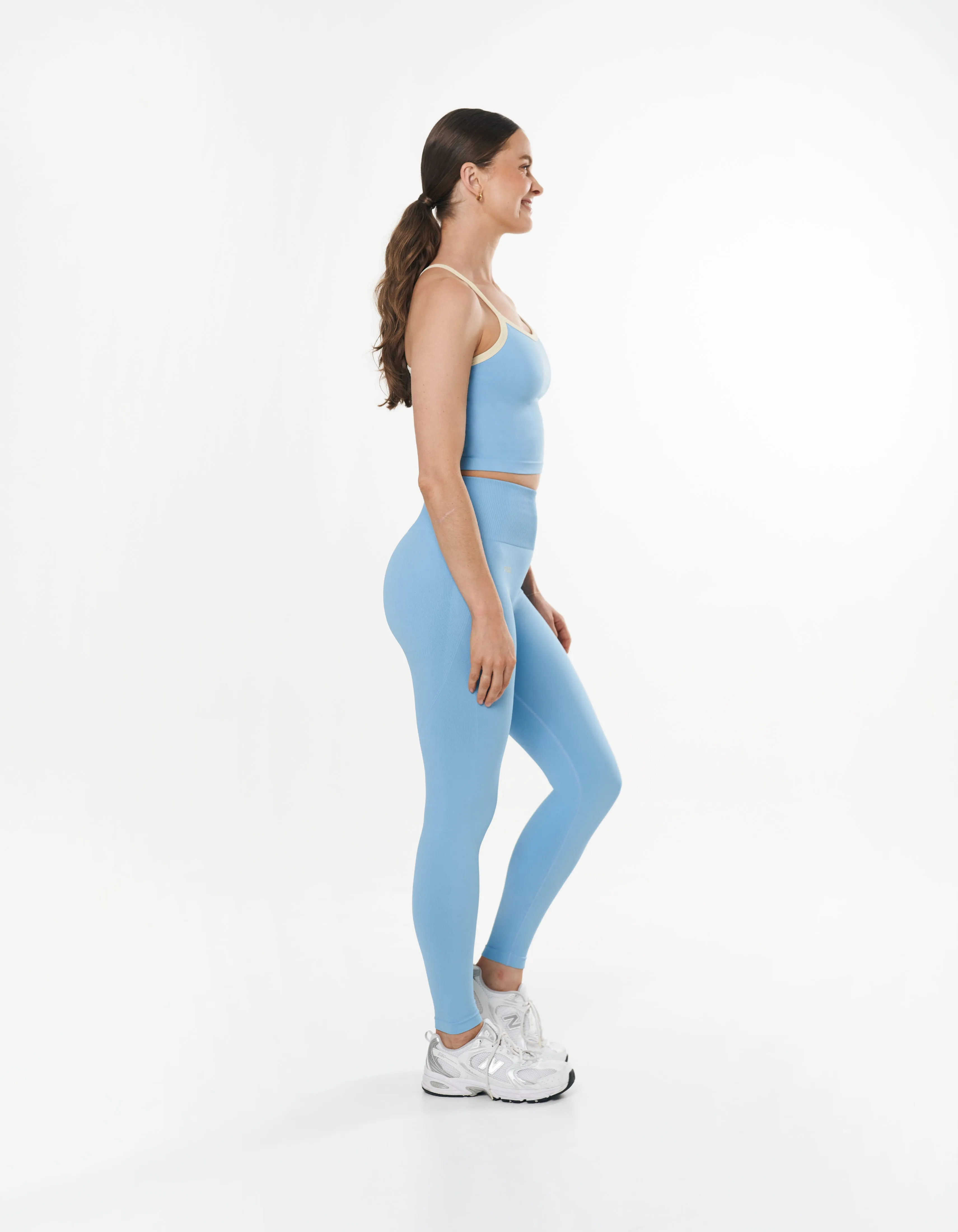 Seamless Kic Full Length Tights - Blue