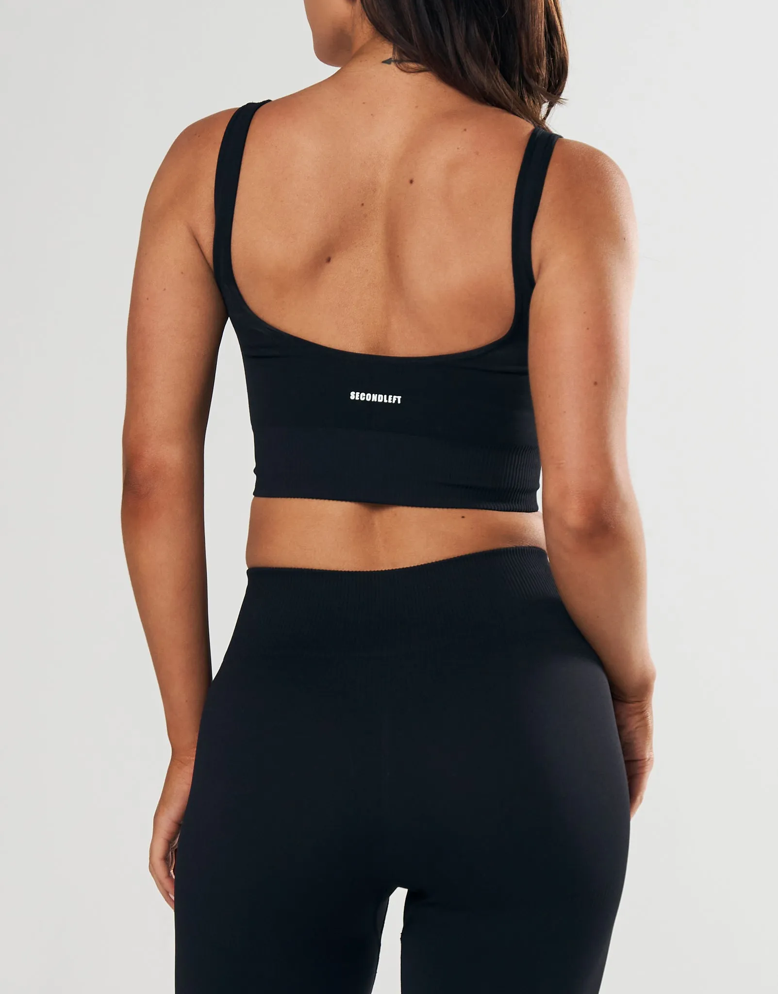 Seamless Low back Crop - Black