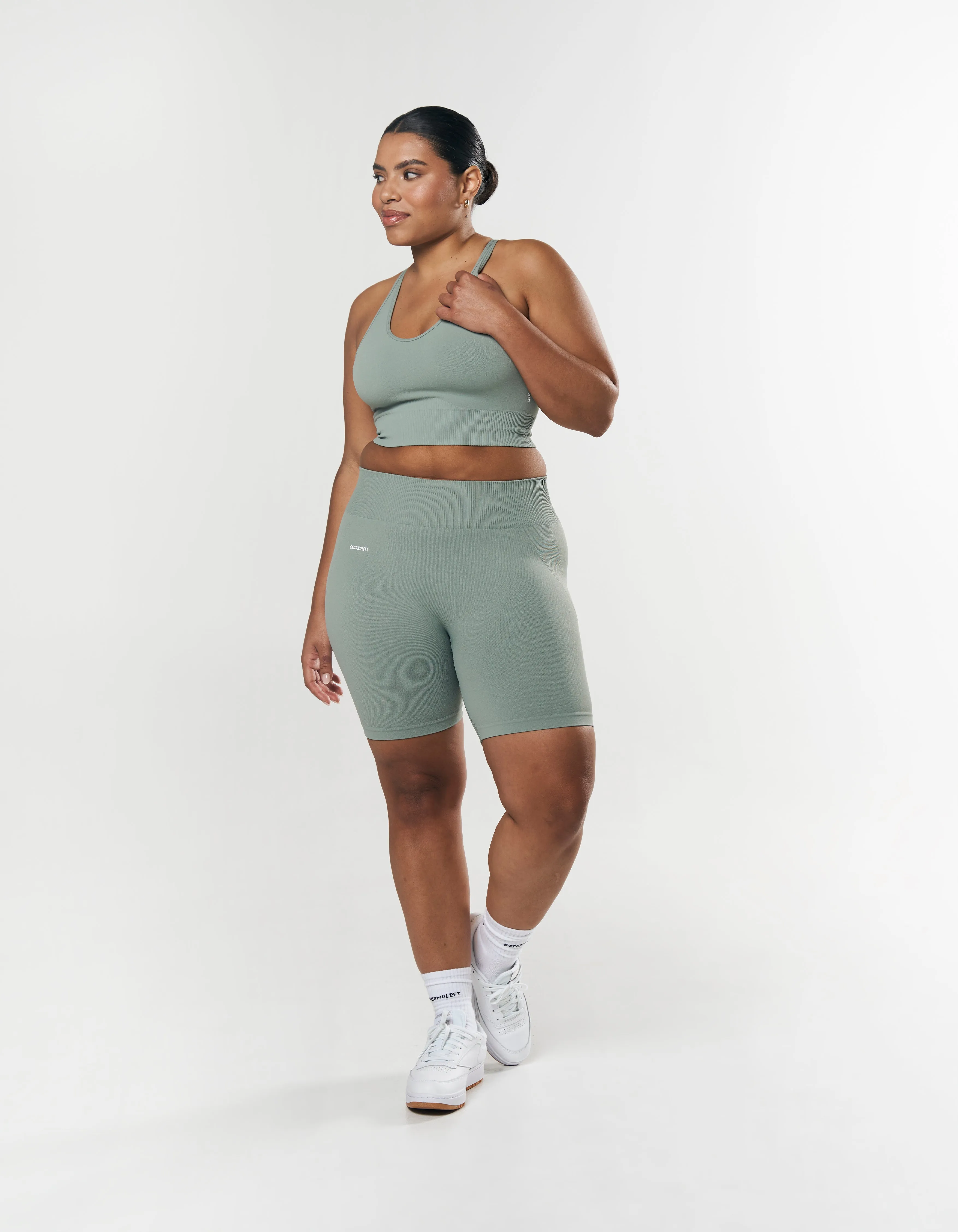 Seamless Low back Crop - Blue