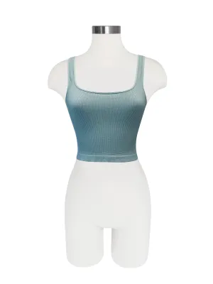 Seamless Low Neck Tank - Teapot Blue