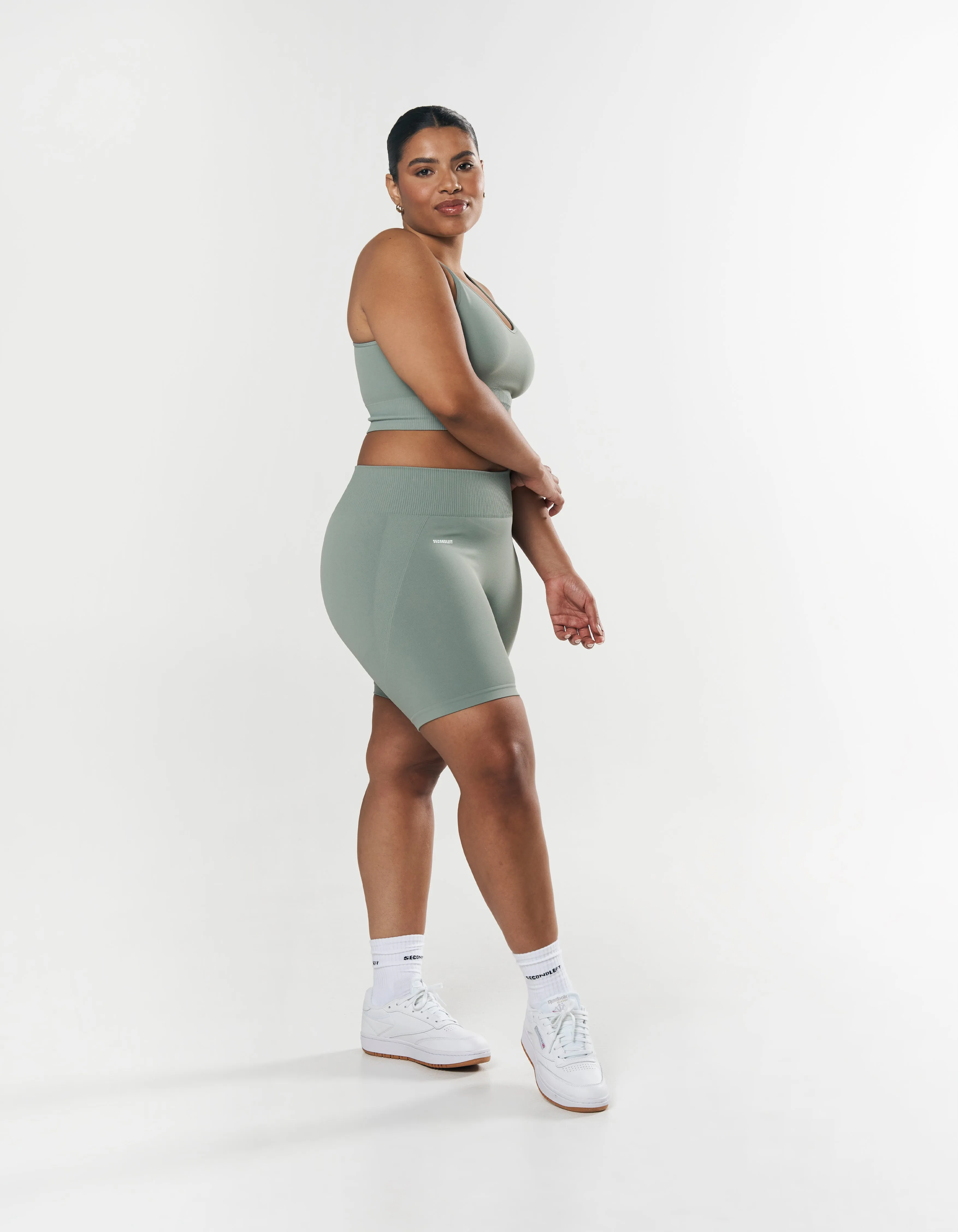 Seamless Midi Biker Shorts - Blue