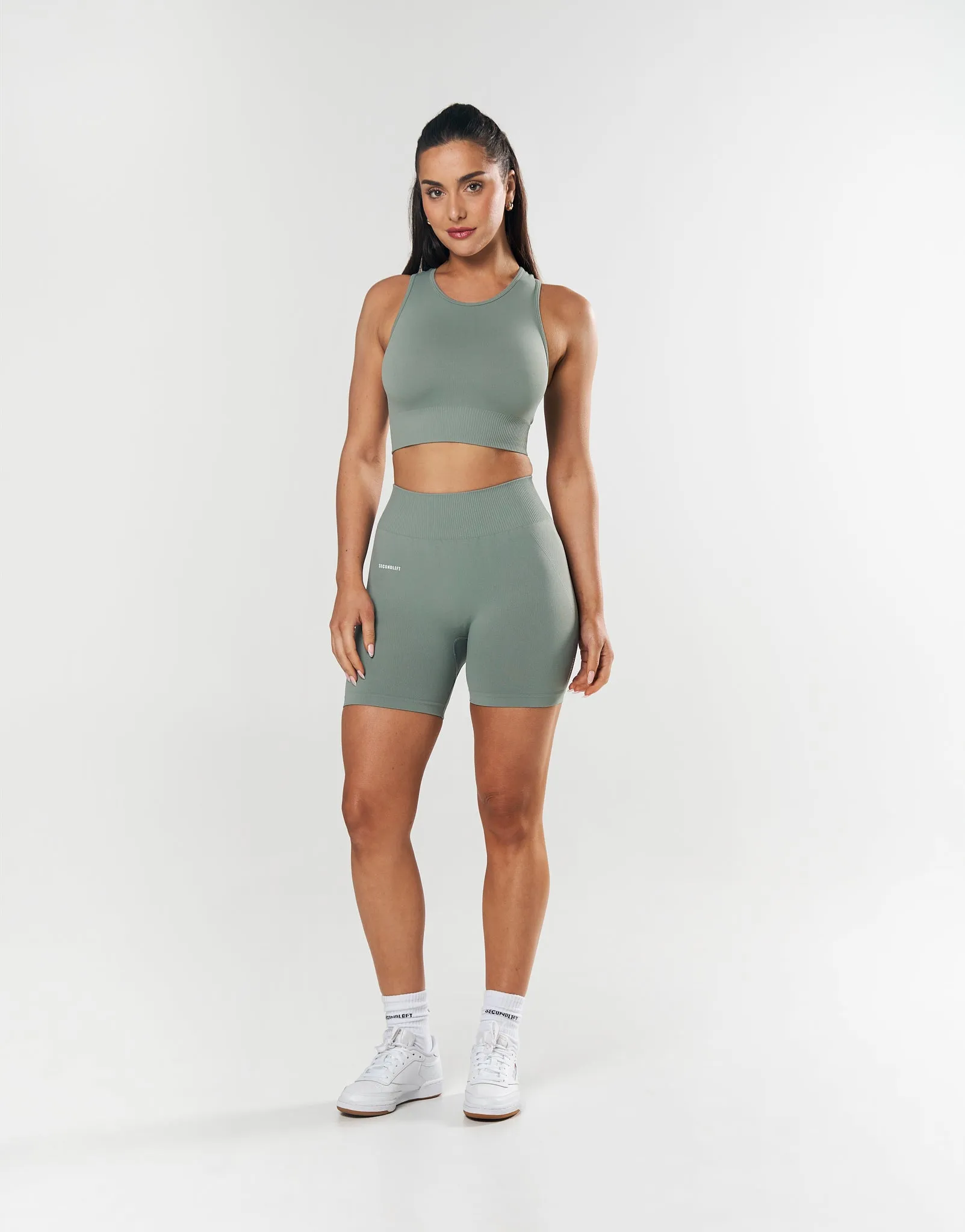 Seamless Midi Biker Shorts - Blue